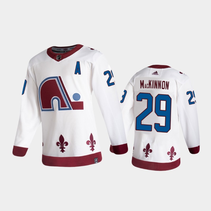 Men's Colorado Avalanche Nathan MacKinnon #29 Reverse Retro 2020-21 White Jersey