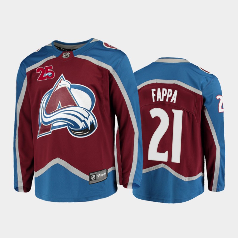 Men's Colorado Avalanche Peter Forsberg #21 Home Retired Playername Burgundy Jersey