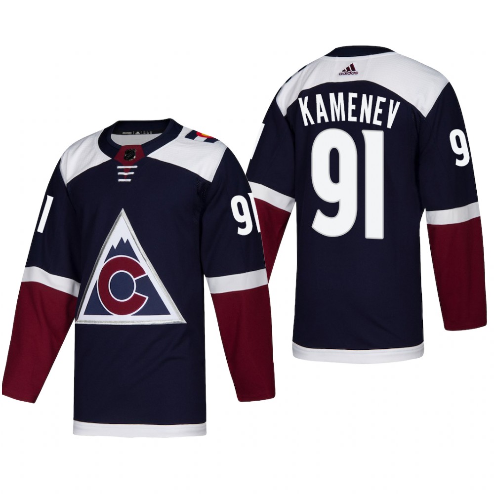 Men's Colorado Avalanche Vladislav Kamenev #91 2018-19 Alternate Reasonable Heritage Jersey - Navy