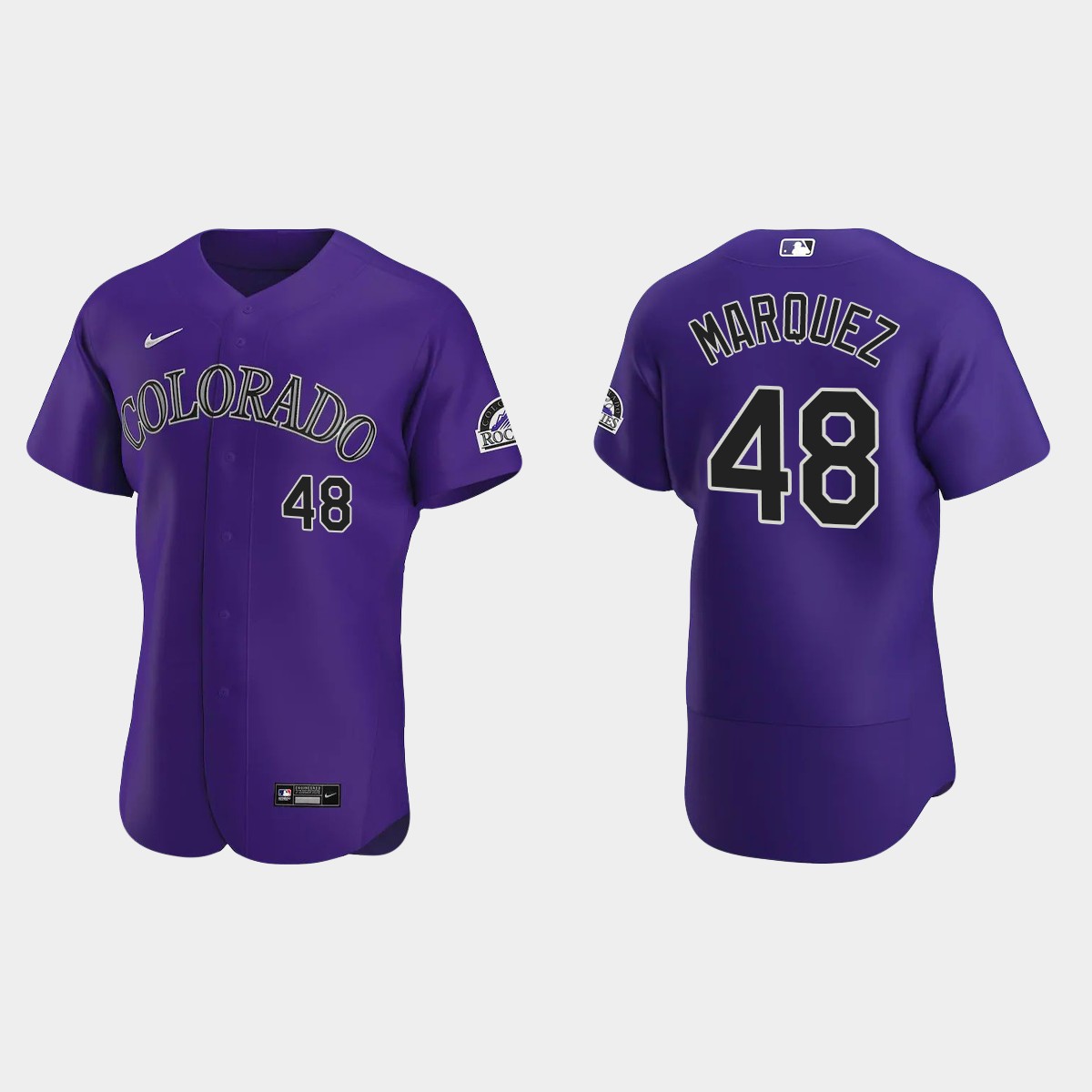 Men's Colorado Rockies German Marquez 2020 Alternate Jersey - Purple
