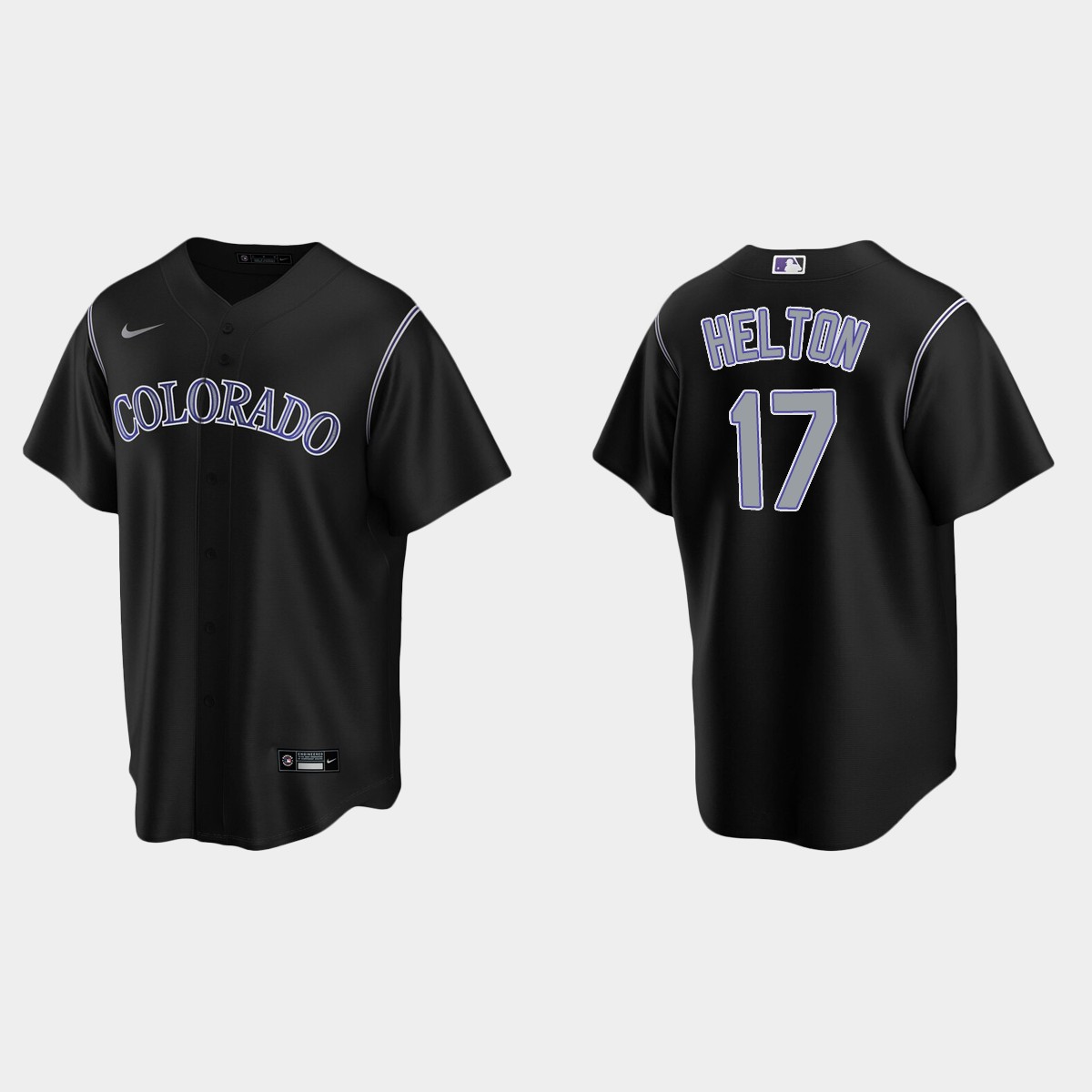 Men's Colorado Rockies Todd Helton Alternate Jersey - Black