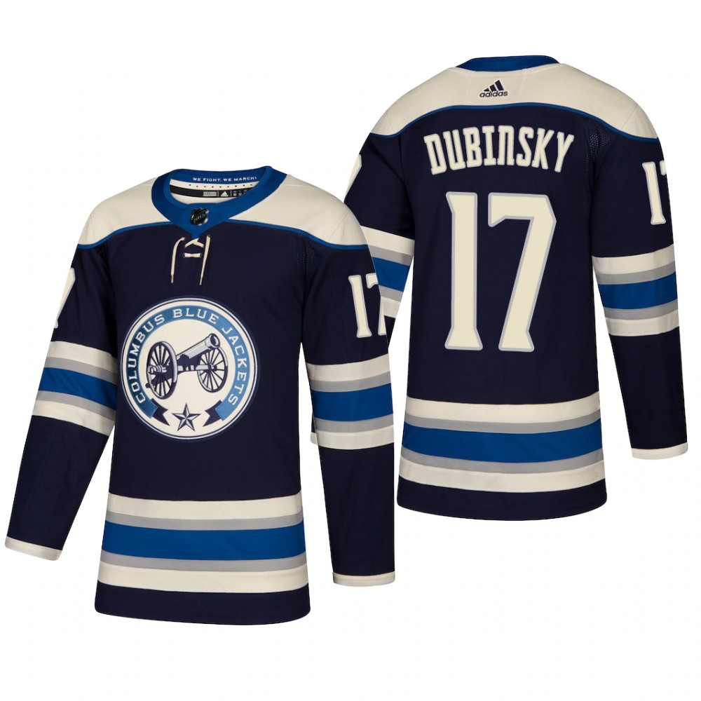 Men's Columbus Blue Jackets Brandon Dubinsky #17 2018-19 Alternate Reasonable Pro Jersey - Navy