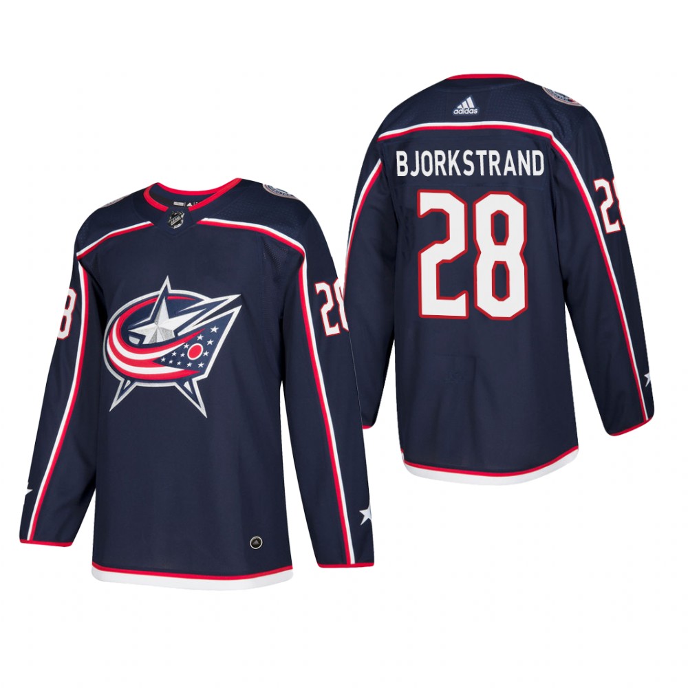 Men's Columbus Blue Jackets Oliver Bjorkstrand #28 Home Navy Player Cheap Jersey