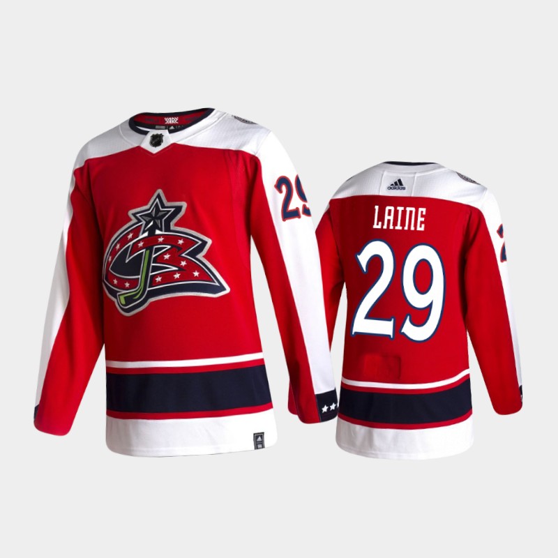 Men's Columbus Blue Jackets Patrik Laine #29 Reverse Retro 2020-21 Red Jersey