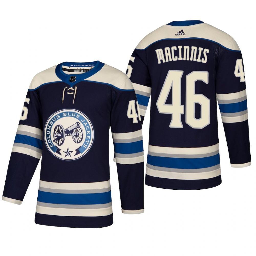 Men's Columbus Blue Jackets Ryan MacInnis #46 2018-19 Alternate Reasonable Pro Jersey - Navy