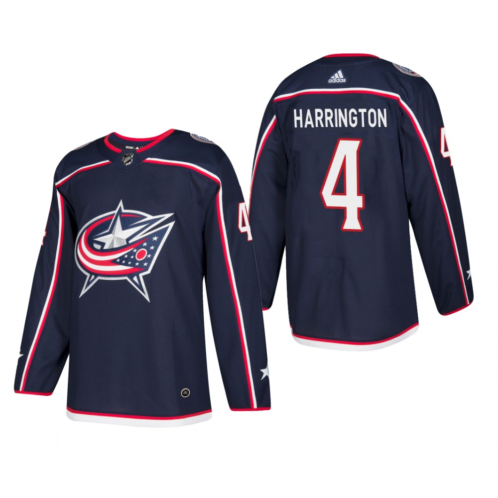 Men's Columbus Blue Jackets Scott Harrington #4 Home Navy Player Cheap Jersey