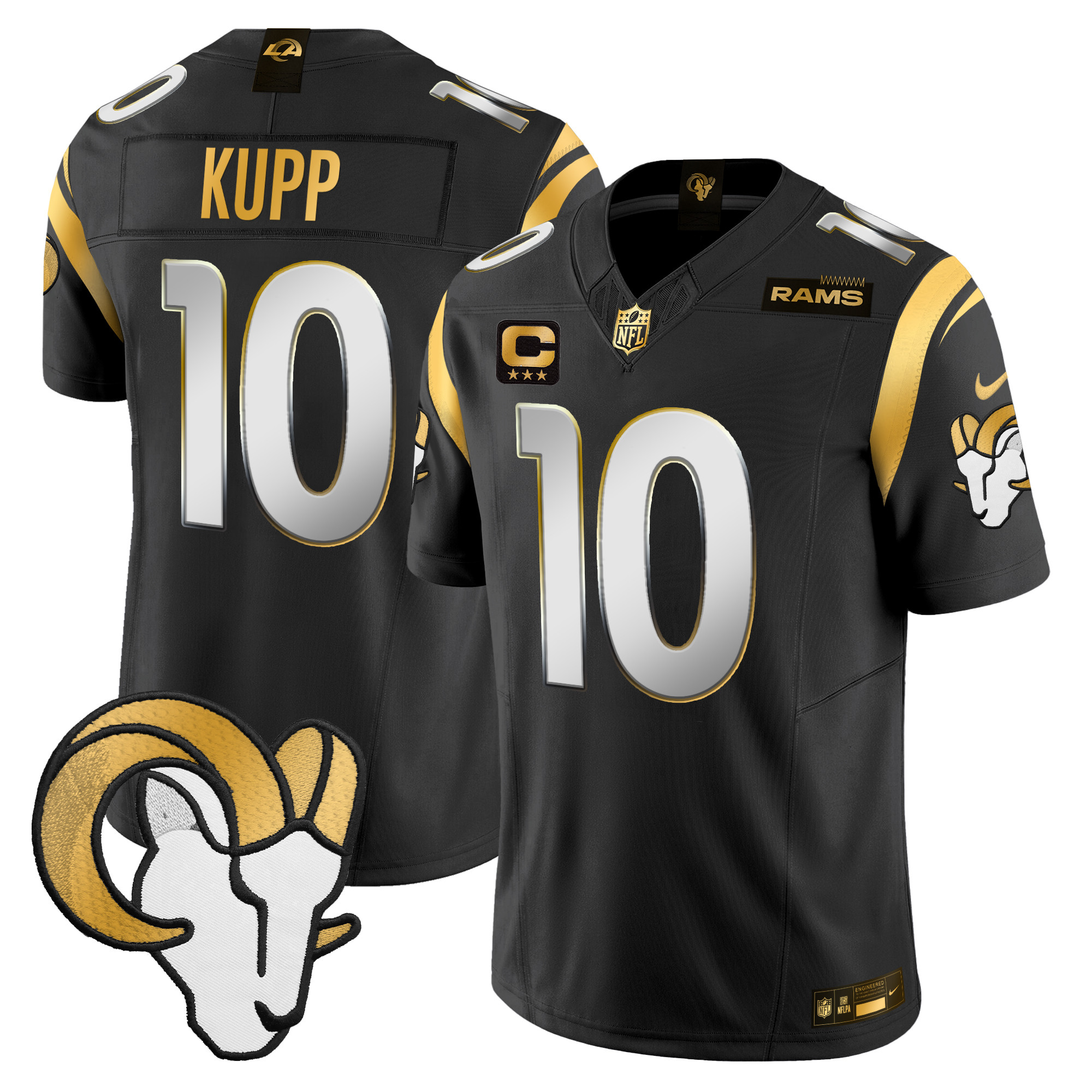 Men's Cooper Kupp Los Angeles Rams 2024 Gold Vapor Limited Black Limited Jersey - All Stitched