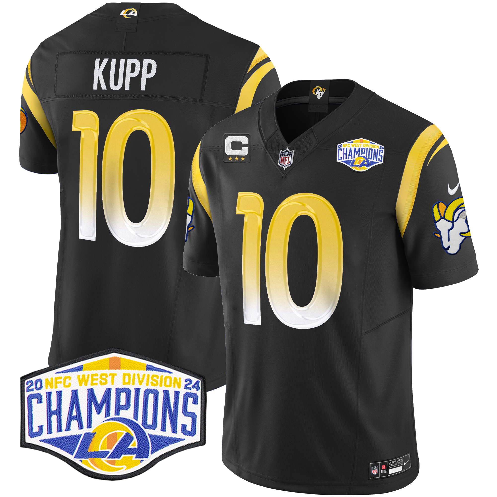 Men's Cooper Kupp Los Angeles Rams 2024 NFC West Division Champions Vapor Limited Black Jersey - All Stitched