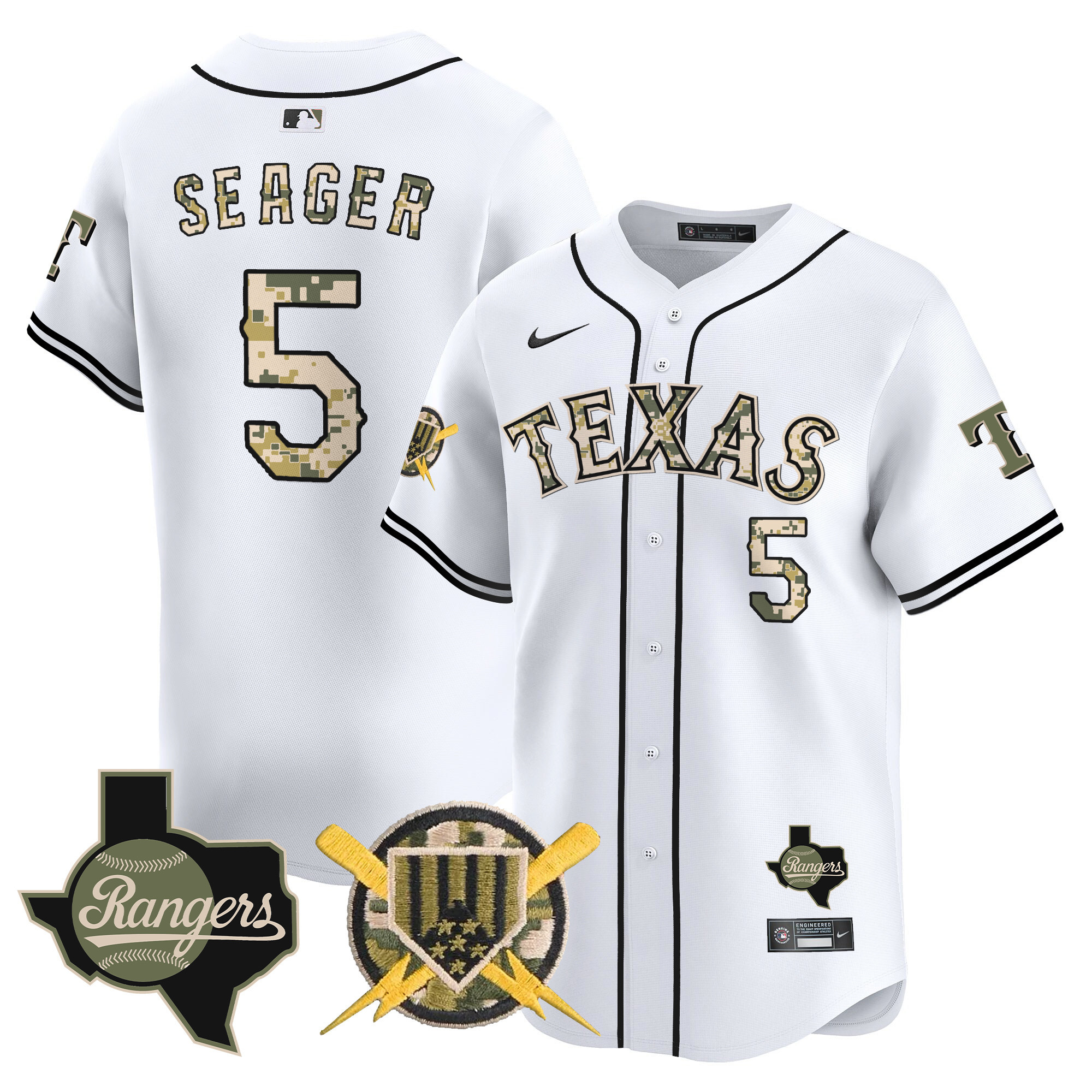 Men's Corey Seager Texas Rangers Armed Forces Day Vapor Premier Limited White Jersey - All Stitched