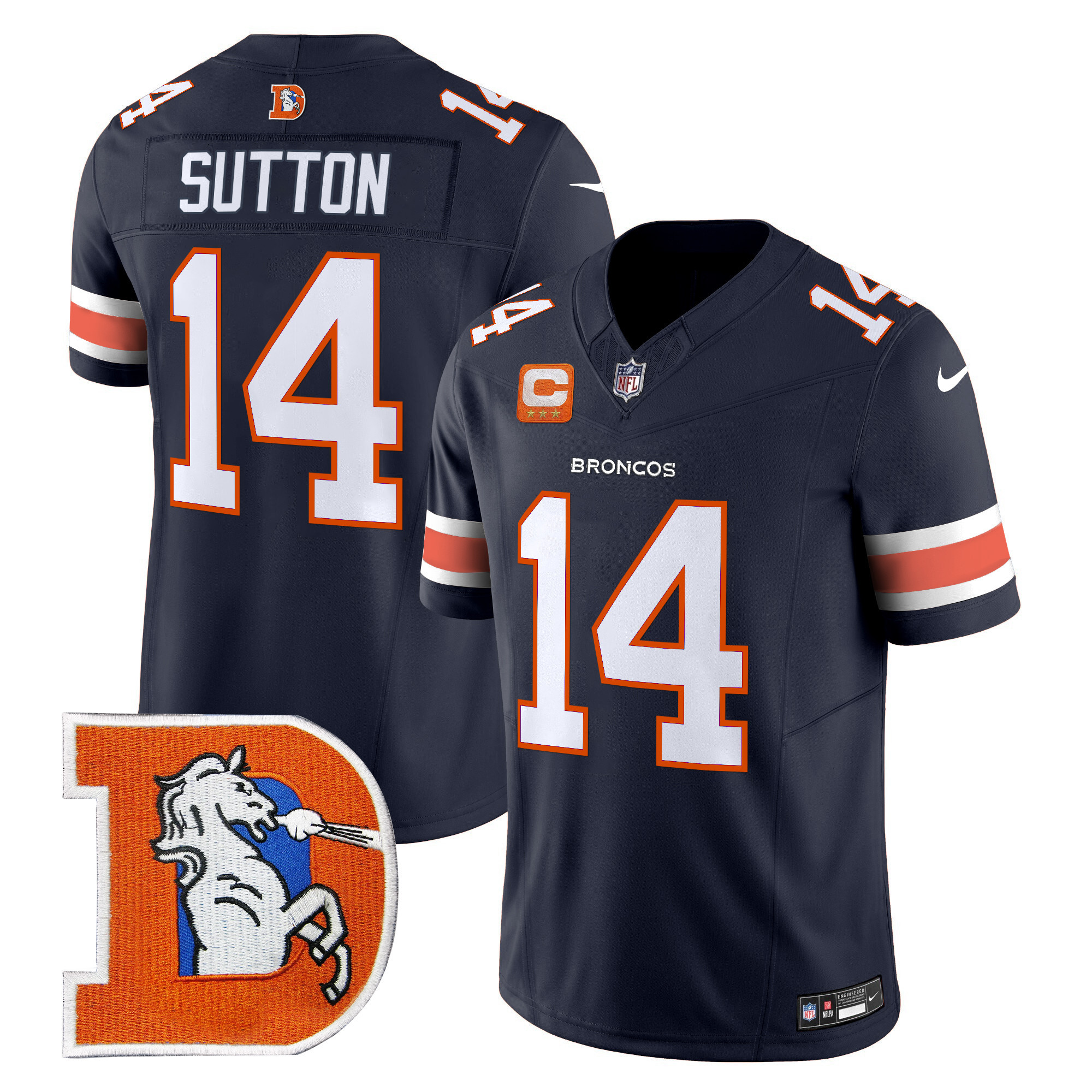 Men's Courtland Sutton Denver Broncos Throwback Vapor Limited Navy Jersey - All Stitched