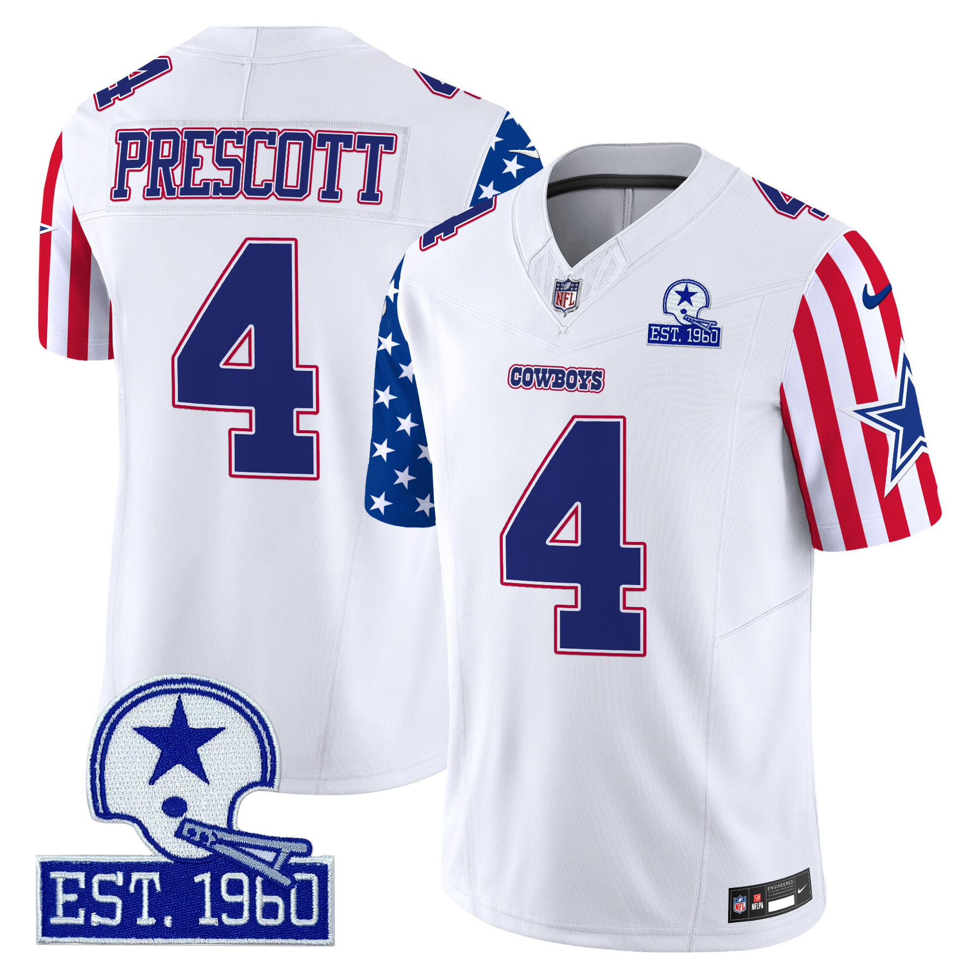 Men's Dak Prescott Dallas Cowboys American Style Vapor Limited White Jersey - All Stitched