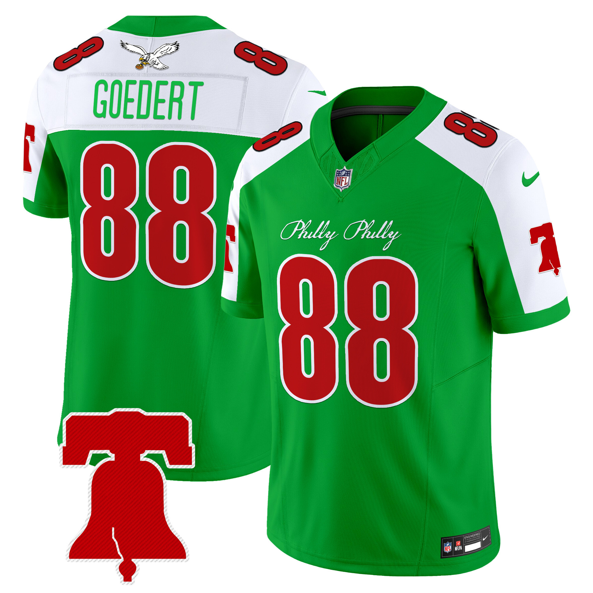 Men's Dallas Goedert Philadelphia Eagles Philly Phanatic Style Vapor Limited Kelly Alternate Jersey - All Stitched
