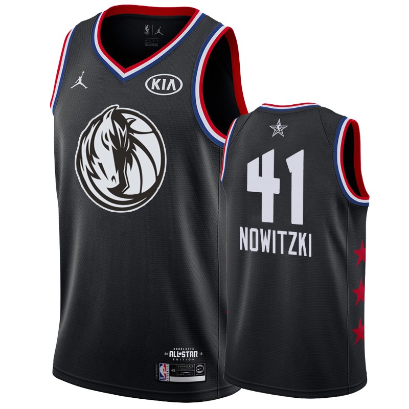 Men's Dallas Mavericks #41 Dirk Nowitzki 2019 All-Star Jersey - Black