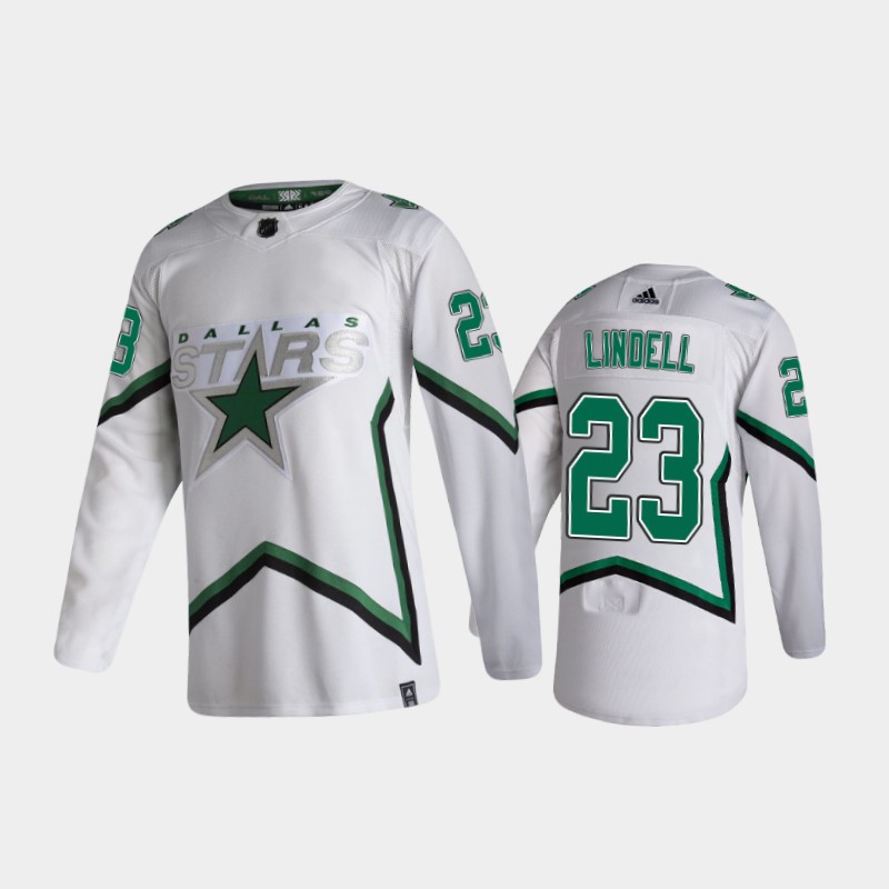 Men's Dallas Stars Esa Lindell #23 Reverse Retro 2020-21 White Jersey