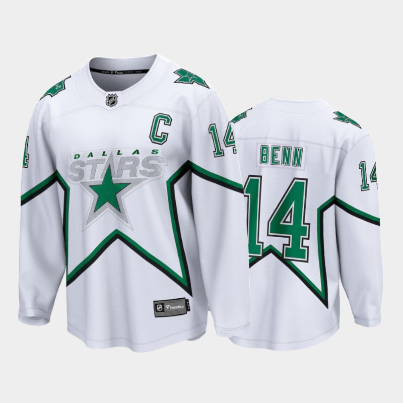 Men's Dallas Stars Jamie Benn #14 Reverse Retro White 2020-21 Special Edition Jersey