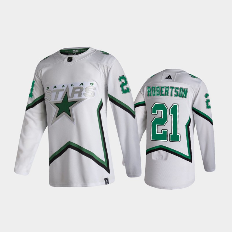 Men's Dallas Stars Jason Robertson #21 Reverse Retro 2021 White Jersey