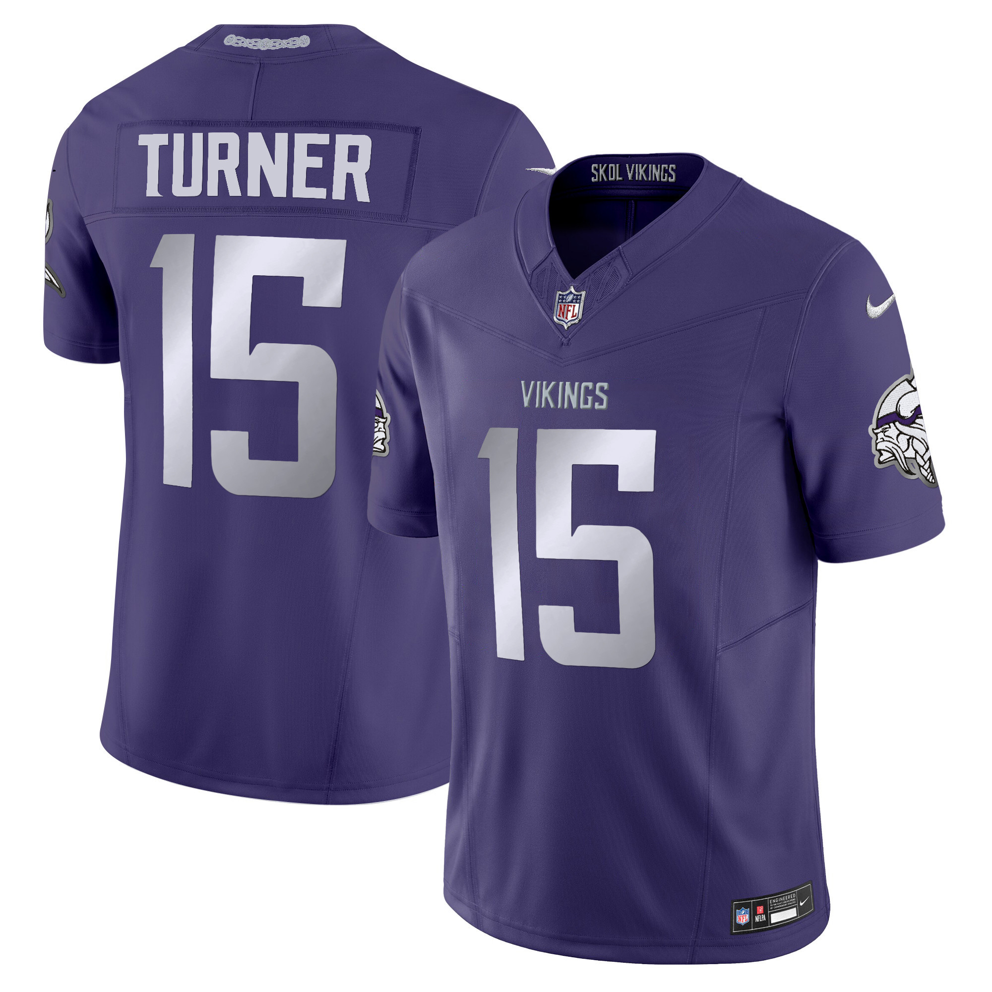 Men's Dallas Turner 2024 Minnesota Vikings Winter Warrior Vapor Limited Purple Jersey - All Stitched