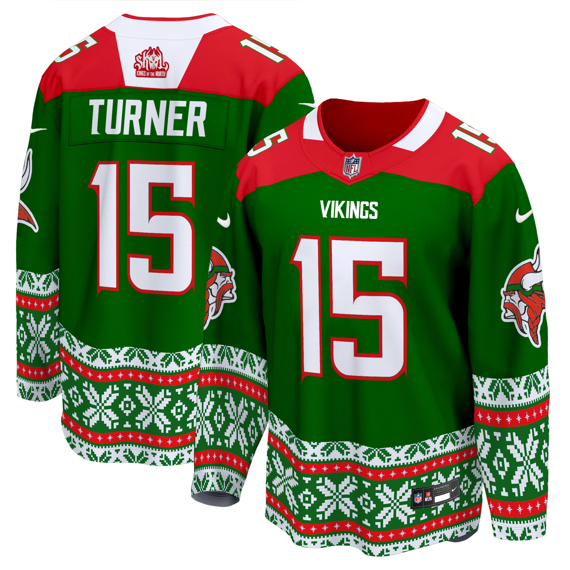 Men's Dallas Turner Minnesota Vikings 2024 Christmas Premier Breakaway Green Jersey - All Stitched