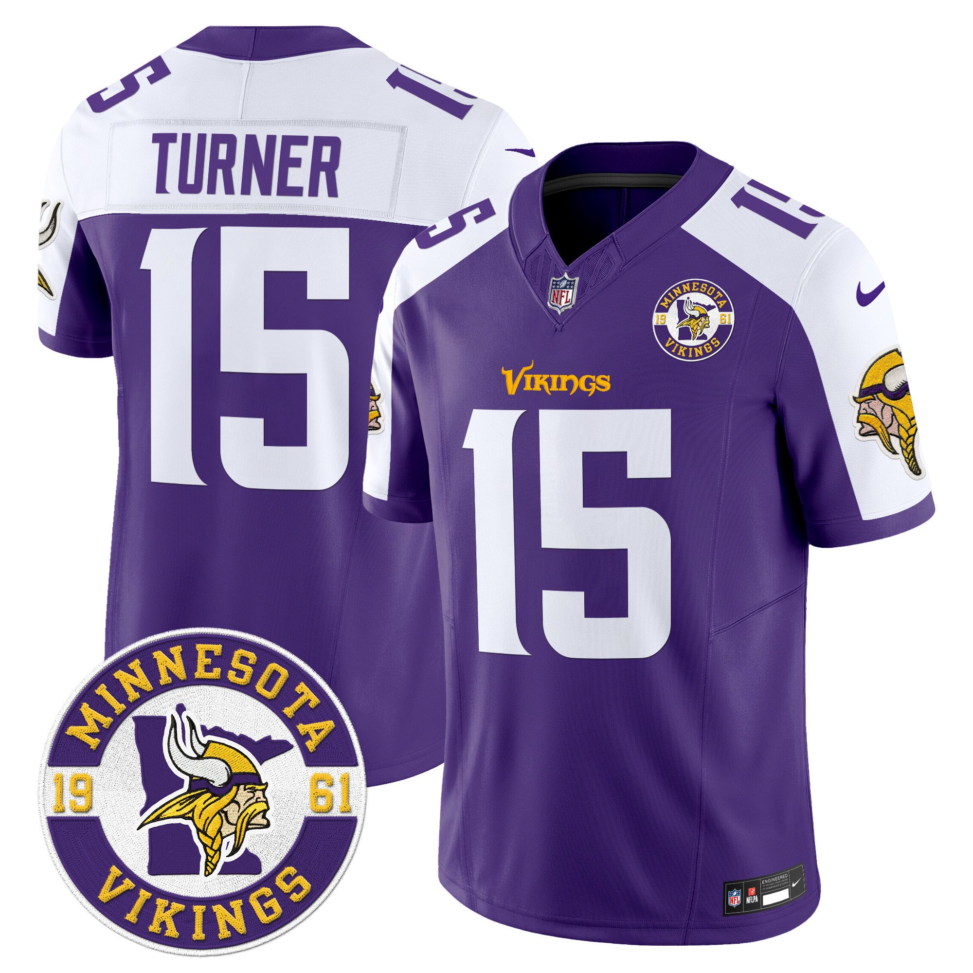 Men's Dallas Turner Minnesota Vikings 2024 Vapor Limited Purple Alternate Jersey - All Stitched