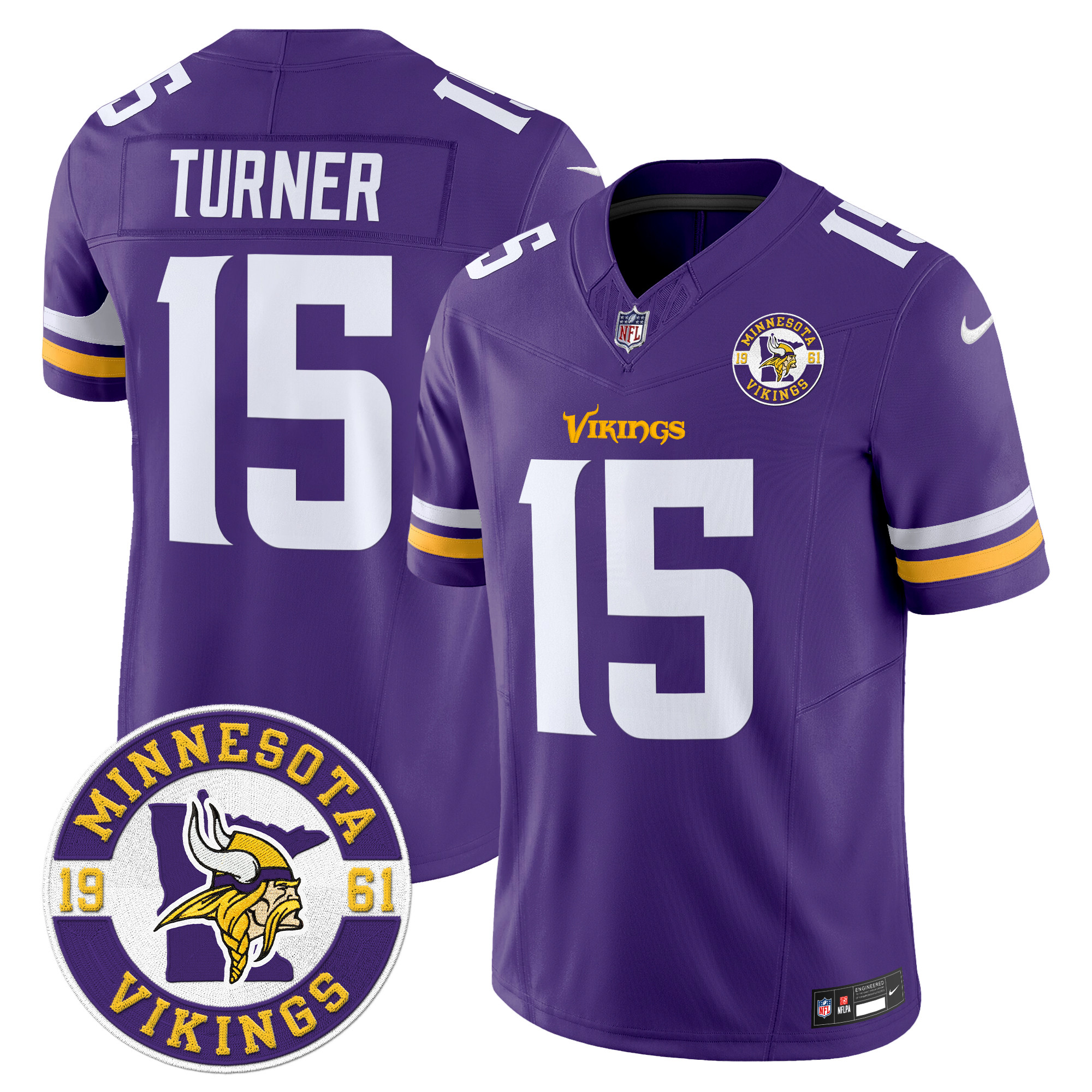 Men's Dallas Turner Minnesota Vikings 2024 Vapor Limited Purple Jersey - All Stitched