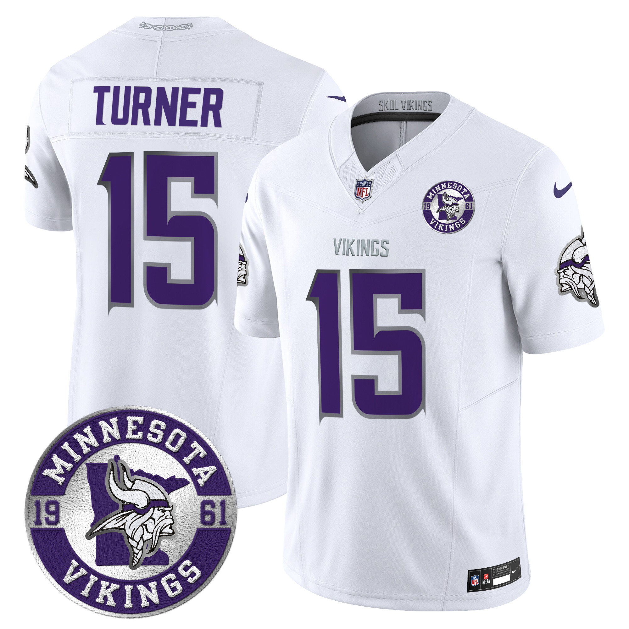 Men's Dallas Turner Minnesota Vikings 2024 Vapor Limited Winter Warrior Jersey - All Stitched