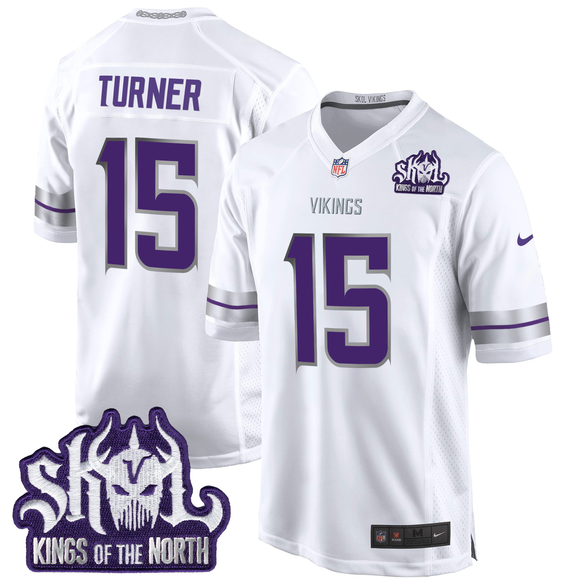 Men's Dallas Turner Minnesota Vikings 2024 Winter Warrior Skol Patch Game White Jersey - All Stitched