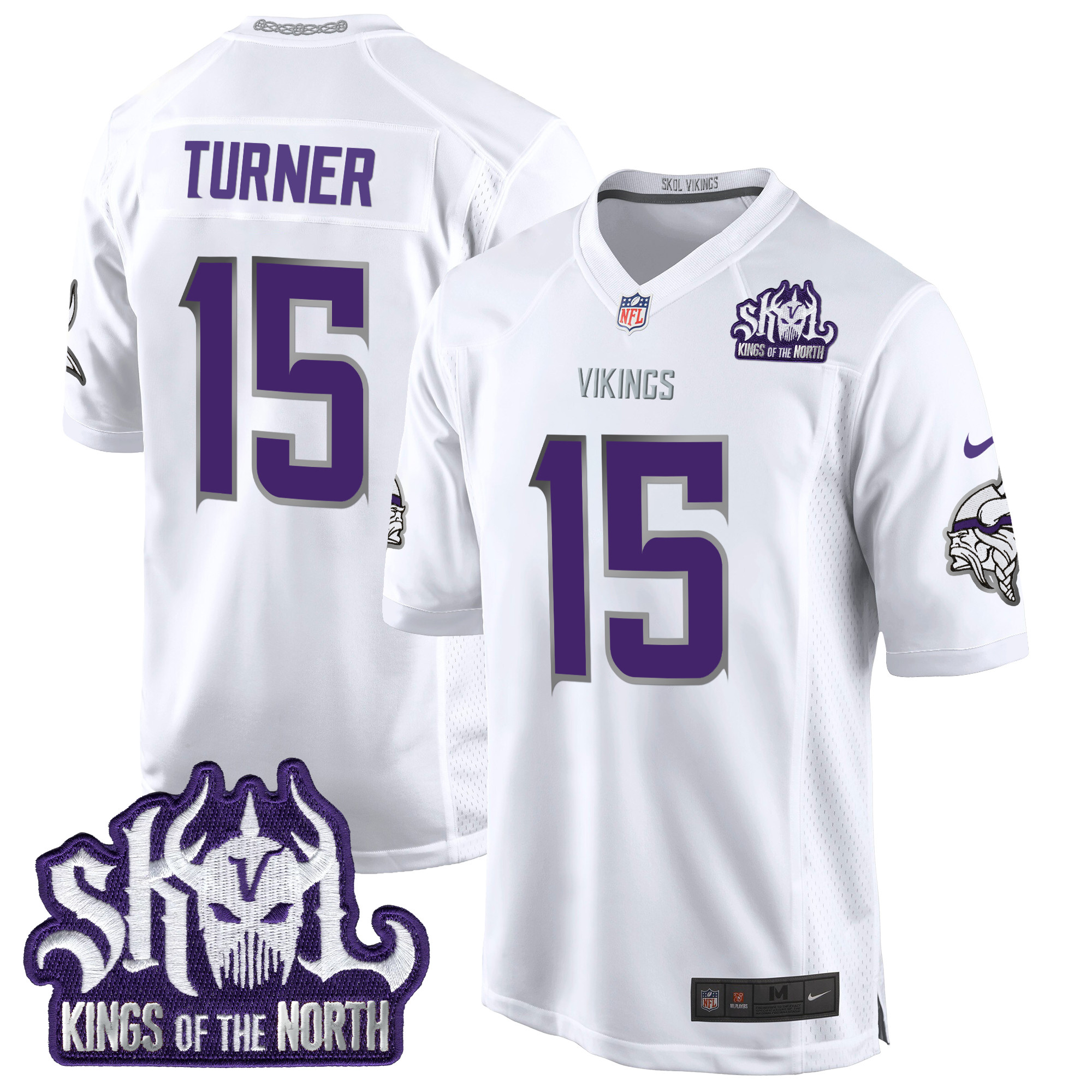 Men's Dallas Turner Minnesota Vikings 2024 Winter Warrior Skol Patch Game White Limited Jersey - All Stitched