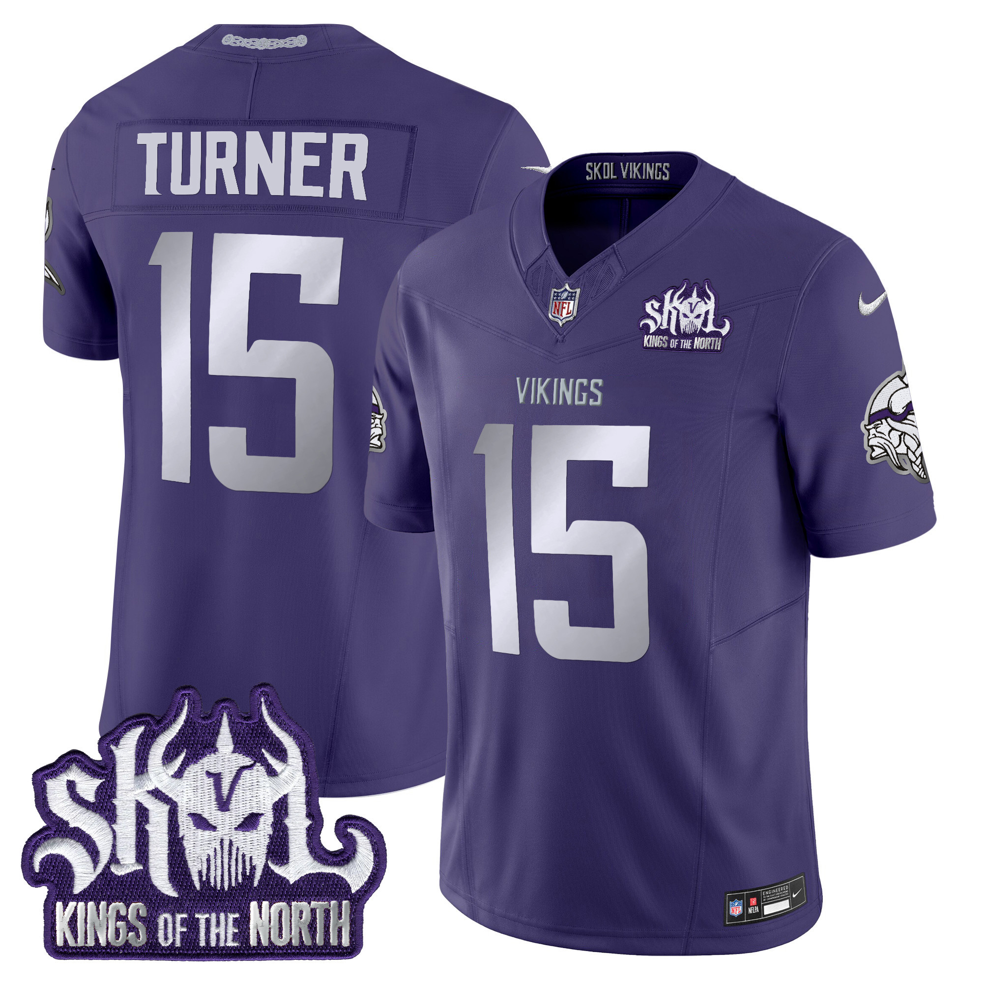 Men's Dallas Turner Minnesota Vikings 2024 Winter Warrior Skol Patch Vapor Limited Purple Jersey - All Stitched