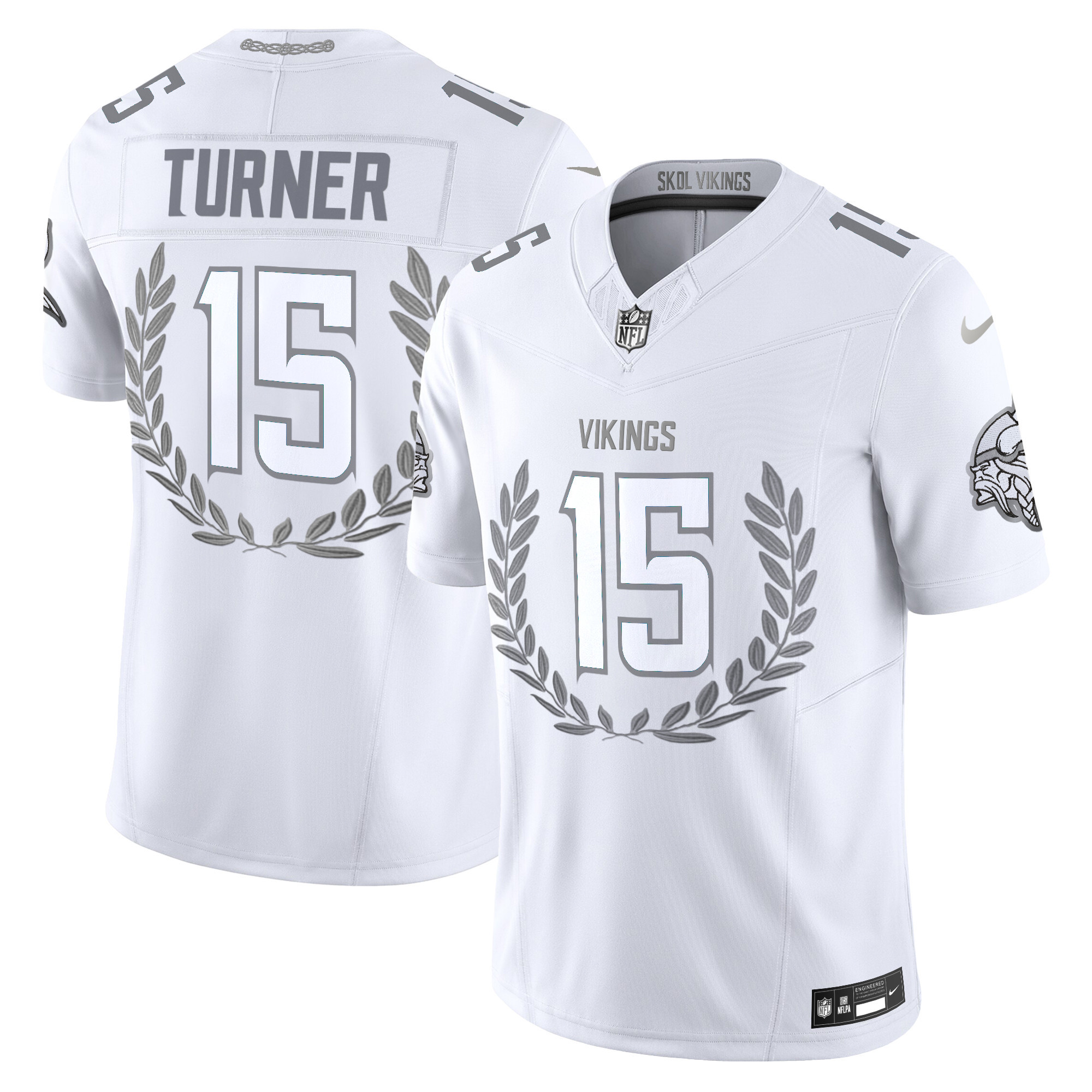Men's Dallas Turner Minnesota Vikings Platinum MVP Vapor Limited Jersey - All Stitched