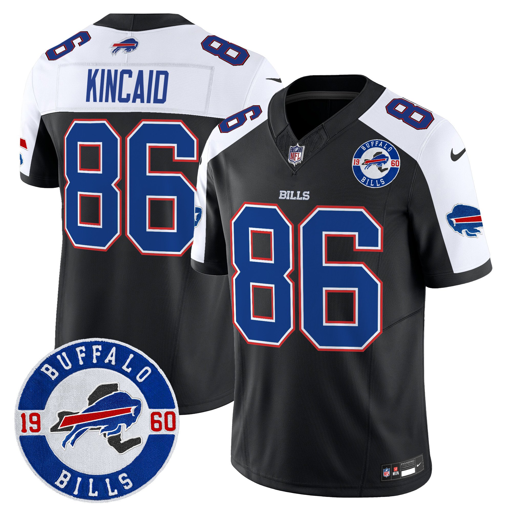 Men's Dalton Kincaid Buffalo Bills 2024 Vapor Limited Black Alternate Jersey - All Stitched