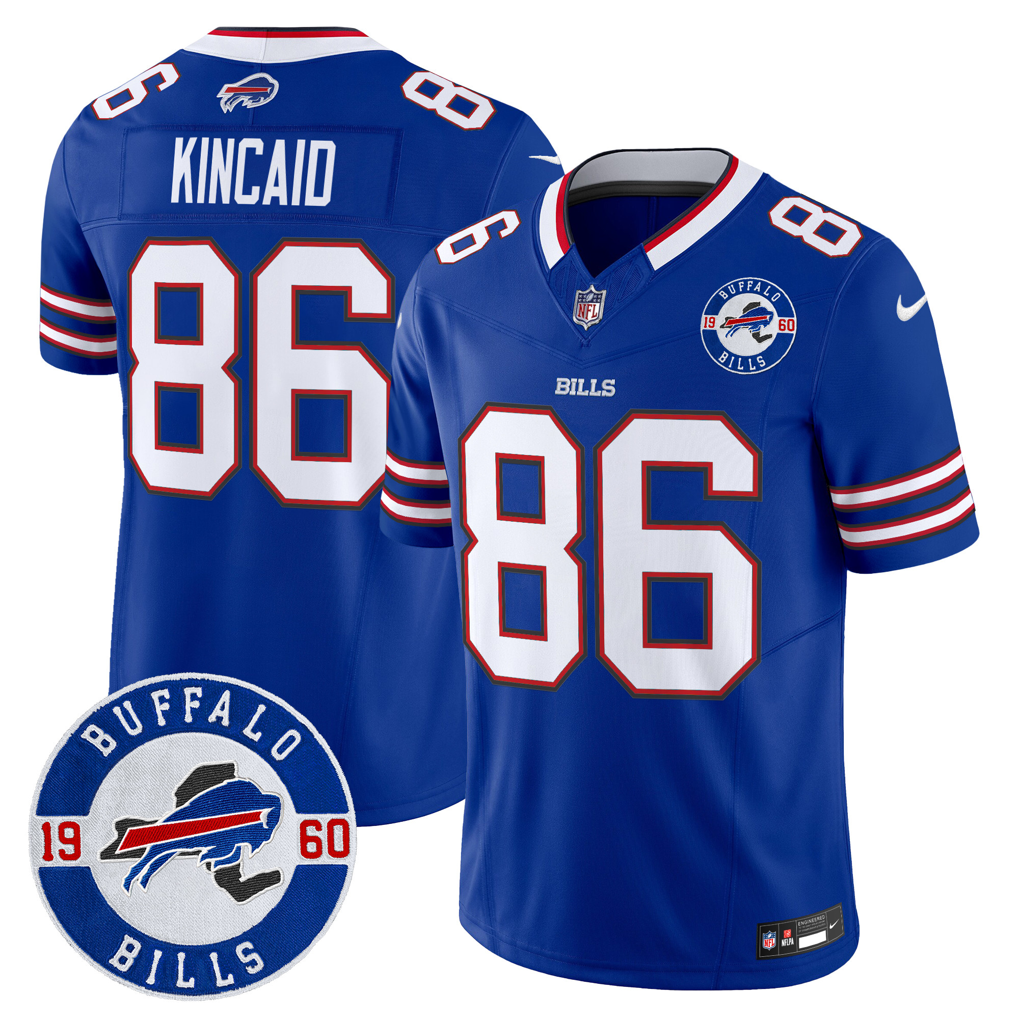 Men's Dalton Kincaid Buffalo Bills 2024 Vapor Limited Royal Jersey - All Stitched