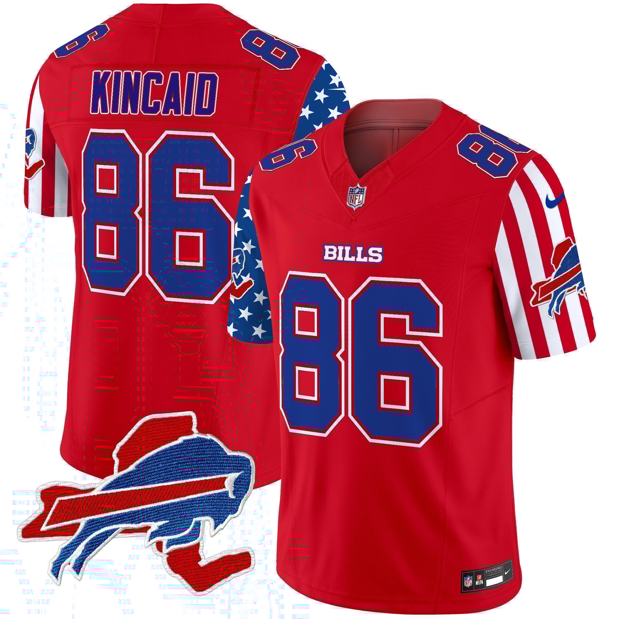 Men's Dalton Kincaid Buffalo Bills American Style Vapor Limited Red Jersey - All Stitched