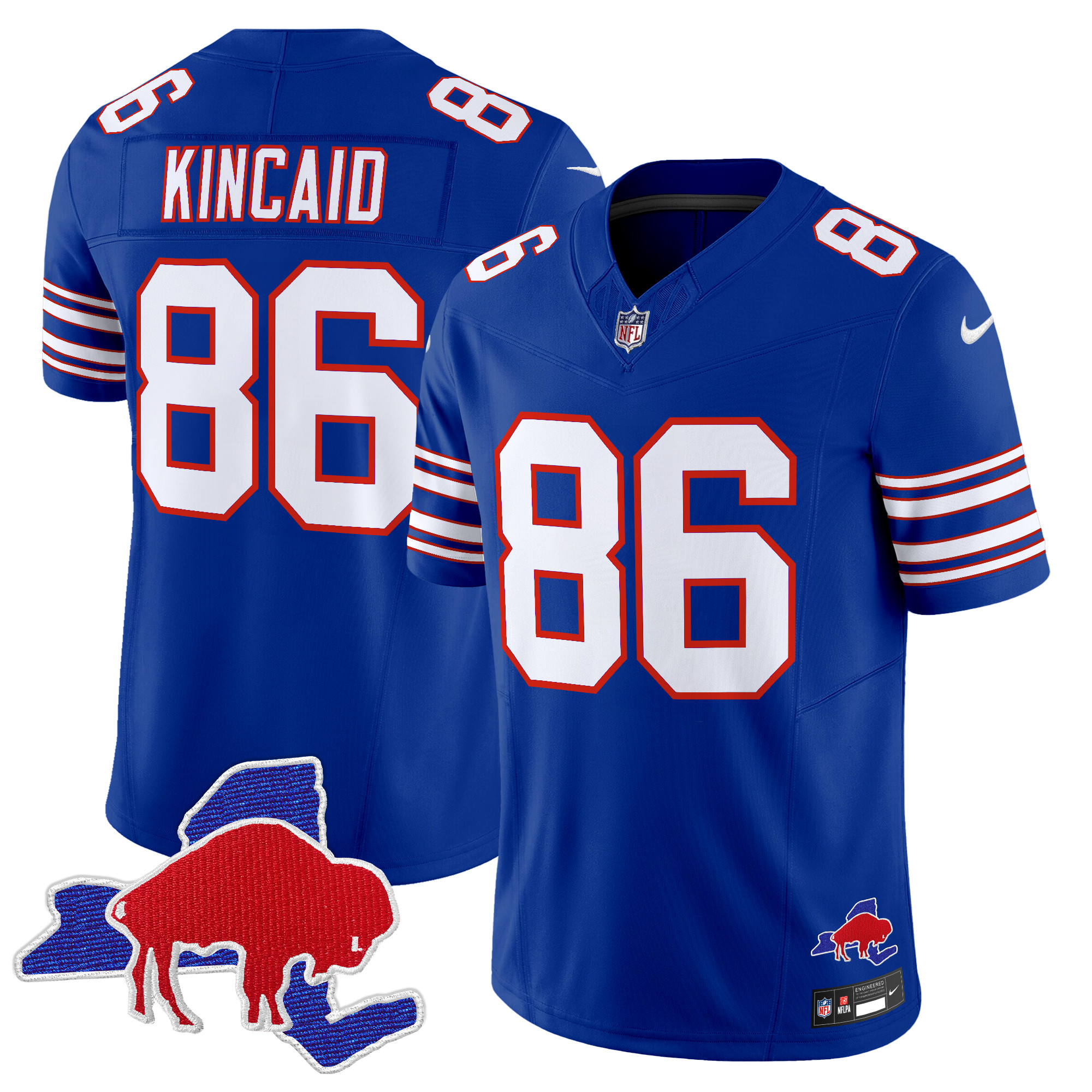 Men's Dalton Kincaid Buffalo Bills Throwback 2024 Vapor Limited Royal Jersey - All Stitched