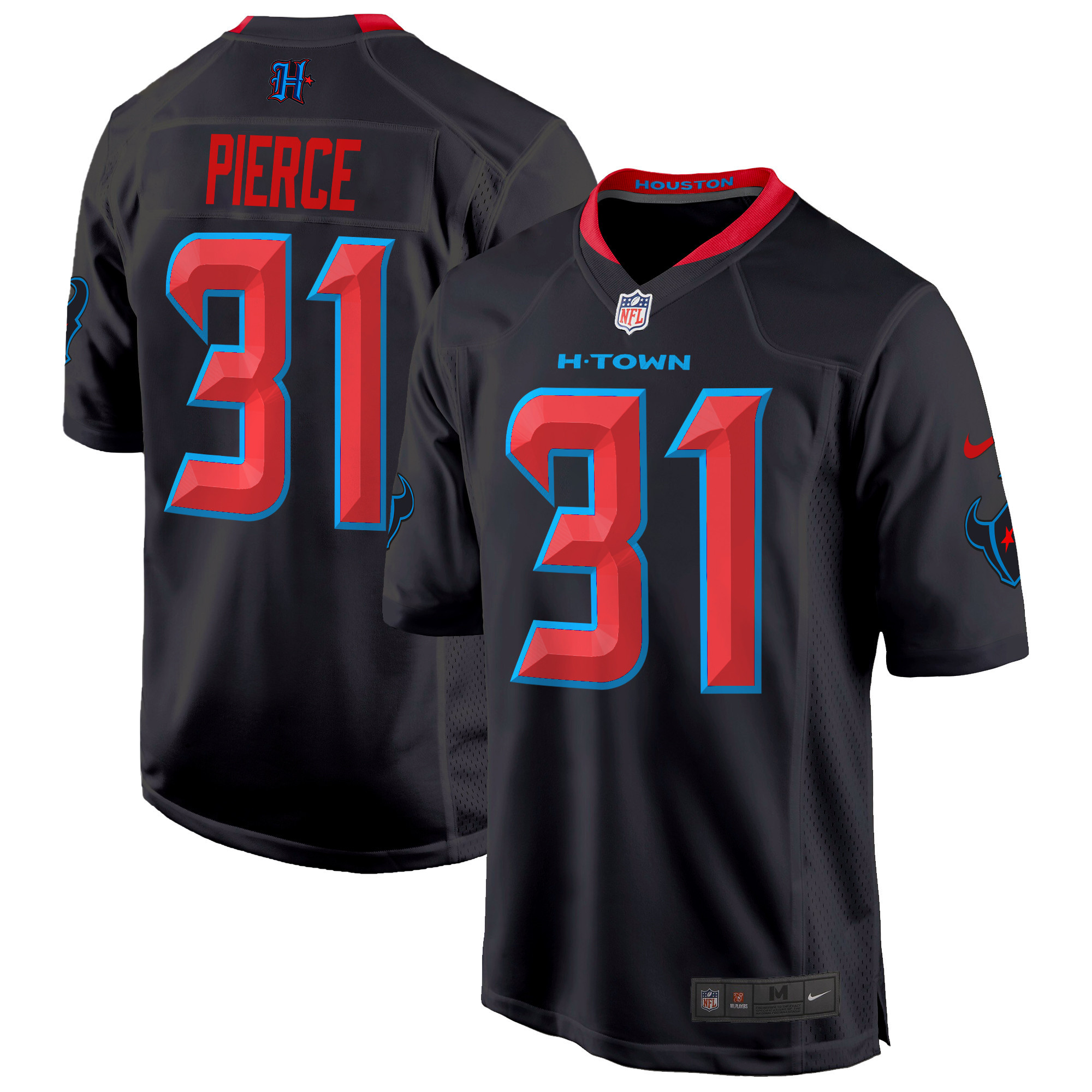 Men's Dameon Pierce Houston Texans 2024 Game Navy Limited Jersey - All Stitched