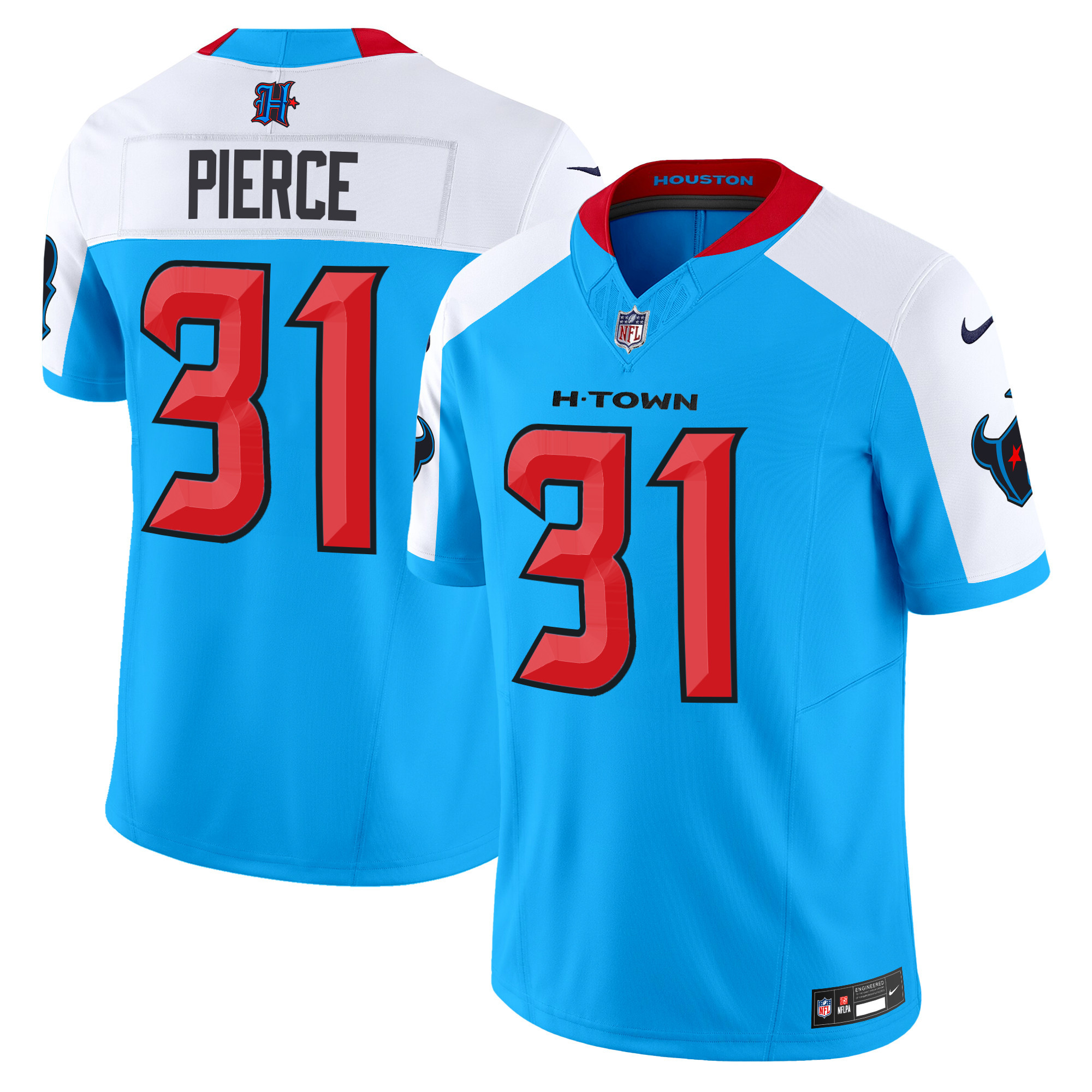 Men's Dameon Pierce Houston Texans 2024 Vapor Limited Blue Blue Alternate Jersey - All Stitched