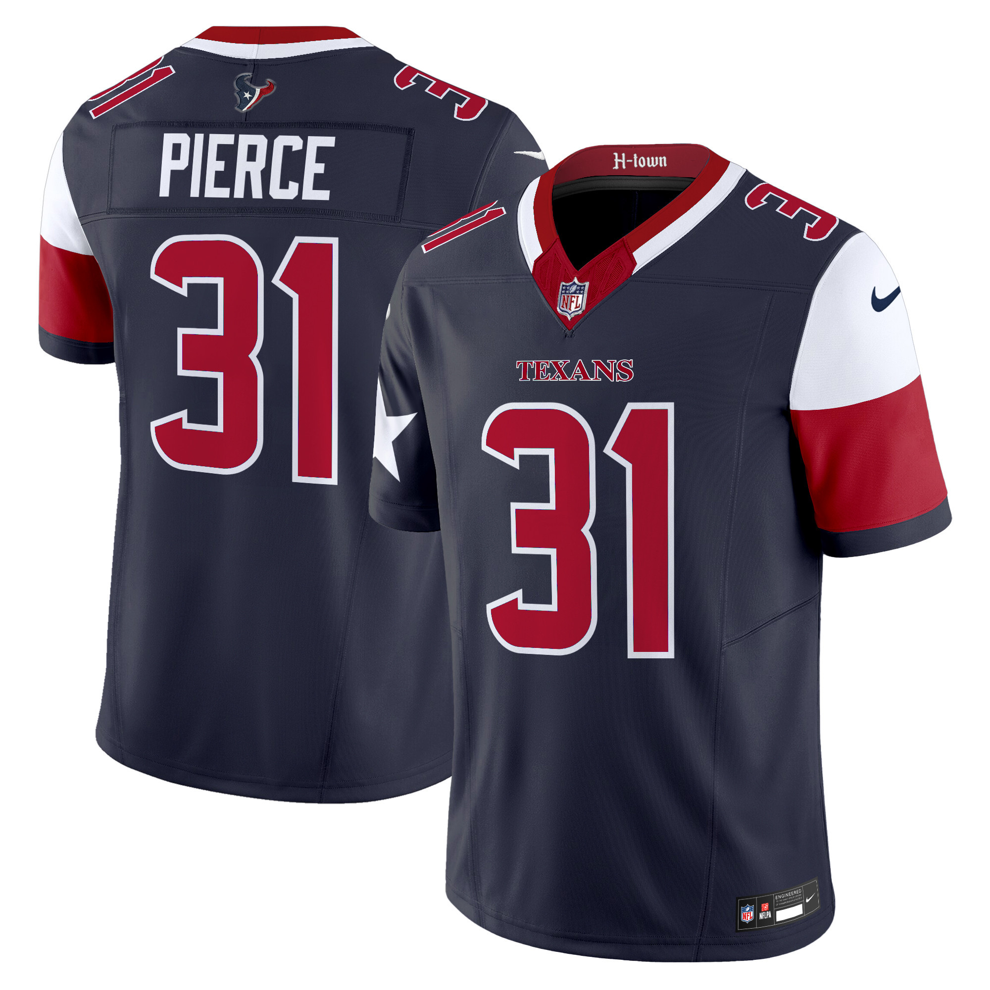 Men's Dameon Pierce Houston Texans 2024 Vapor Limited Navy Jersey - All Stitched