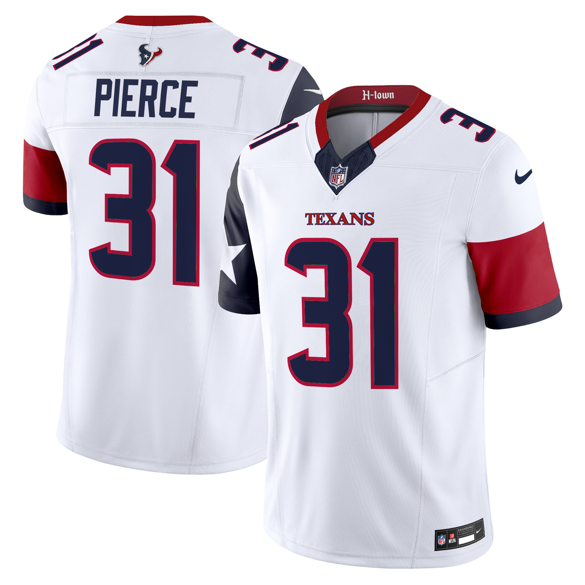 Men's Dameon Pierce Houston Texans 2024 Vapor Limited White Jersey - All Stitched