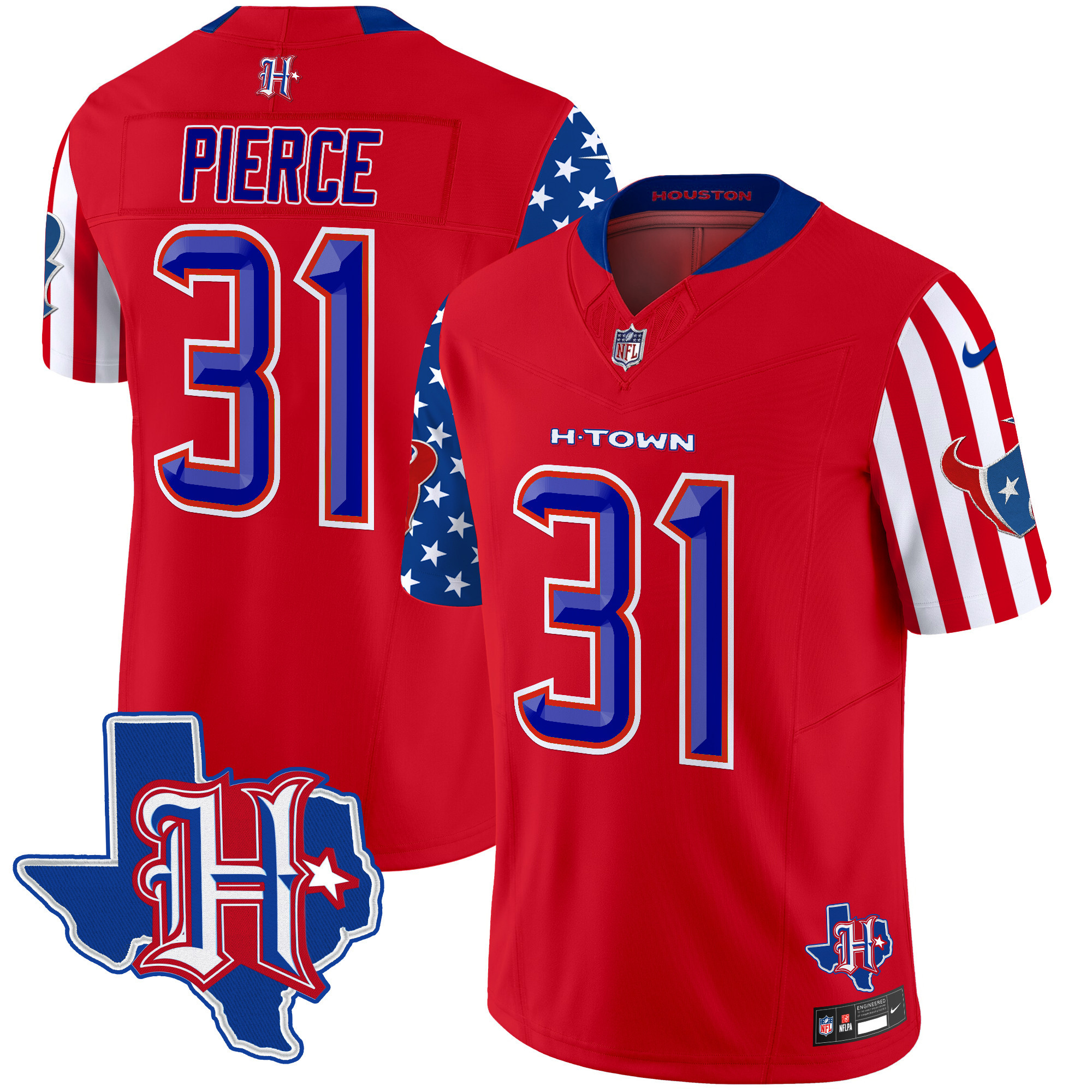 Men's Dameon Pierce Houston Texans American Style Vapor Limited Red Jersey - All Stitched