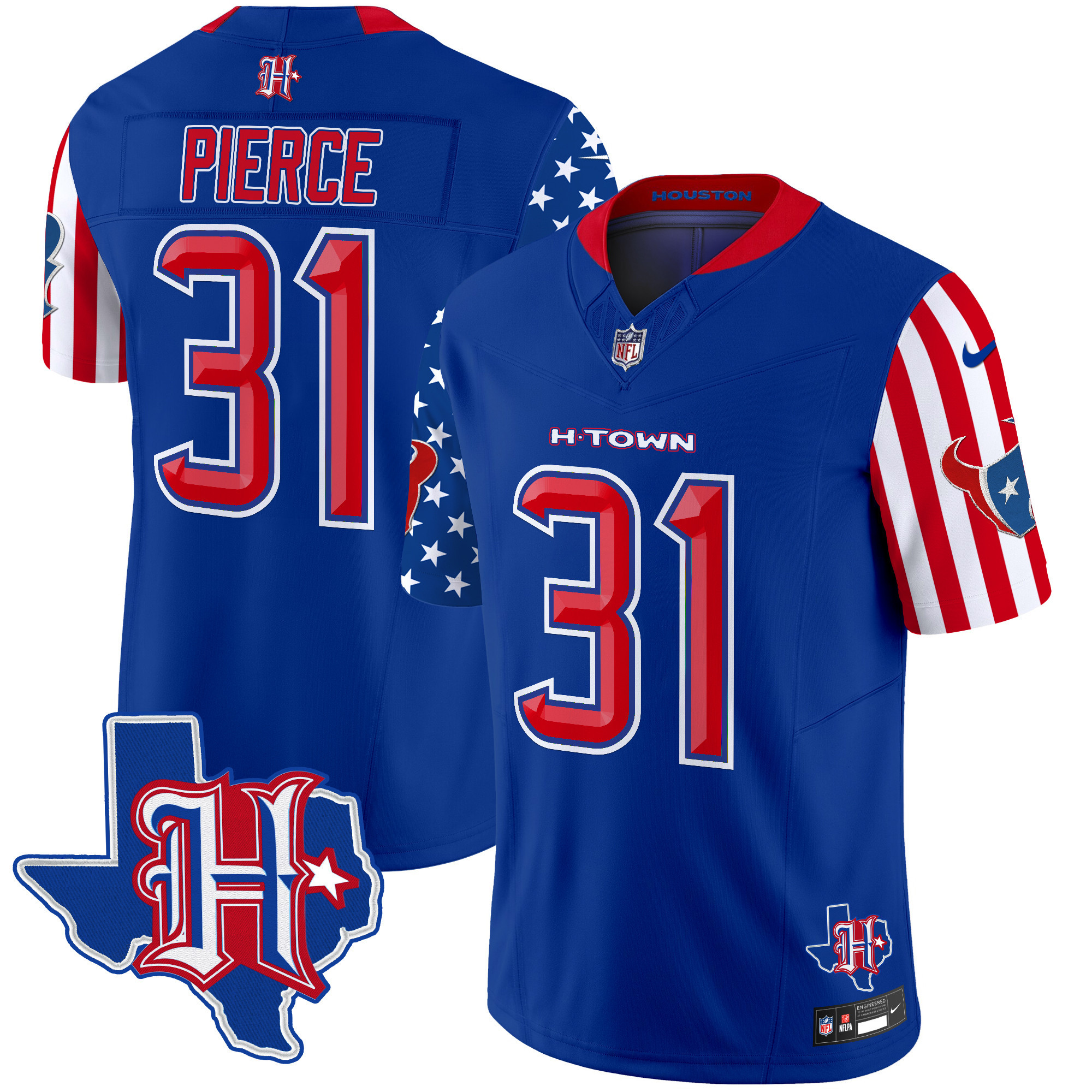 Men's Dameon Pierce Houston Texans American Style Vapor Limited Royal Jersey - All Stitched