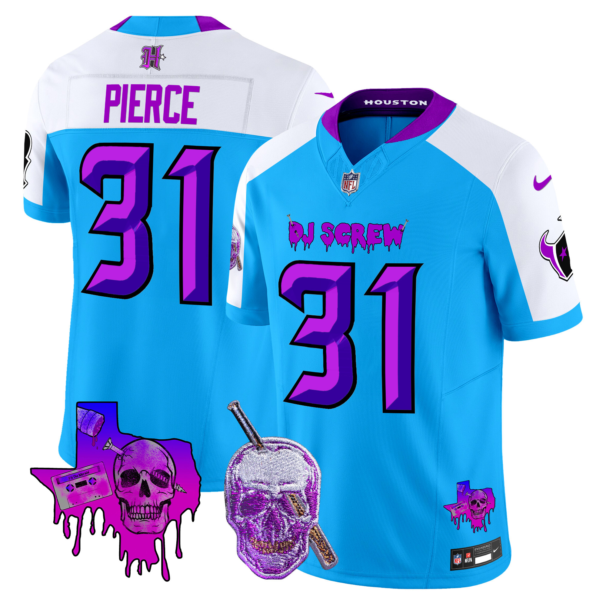 Men's Dameon Pierce Houston Texans DJ Screw Vapor Limited Blue Alternate Jersey - All Stitched