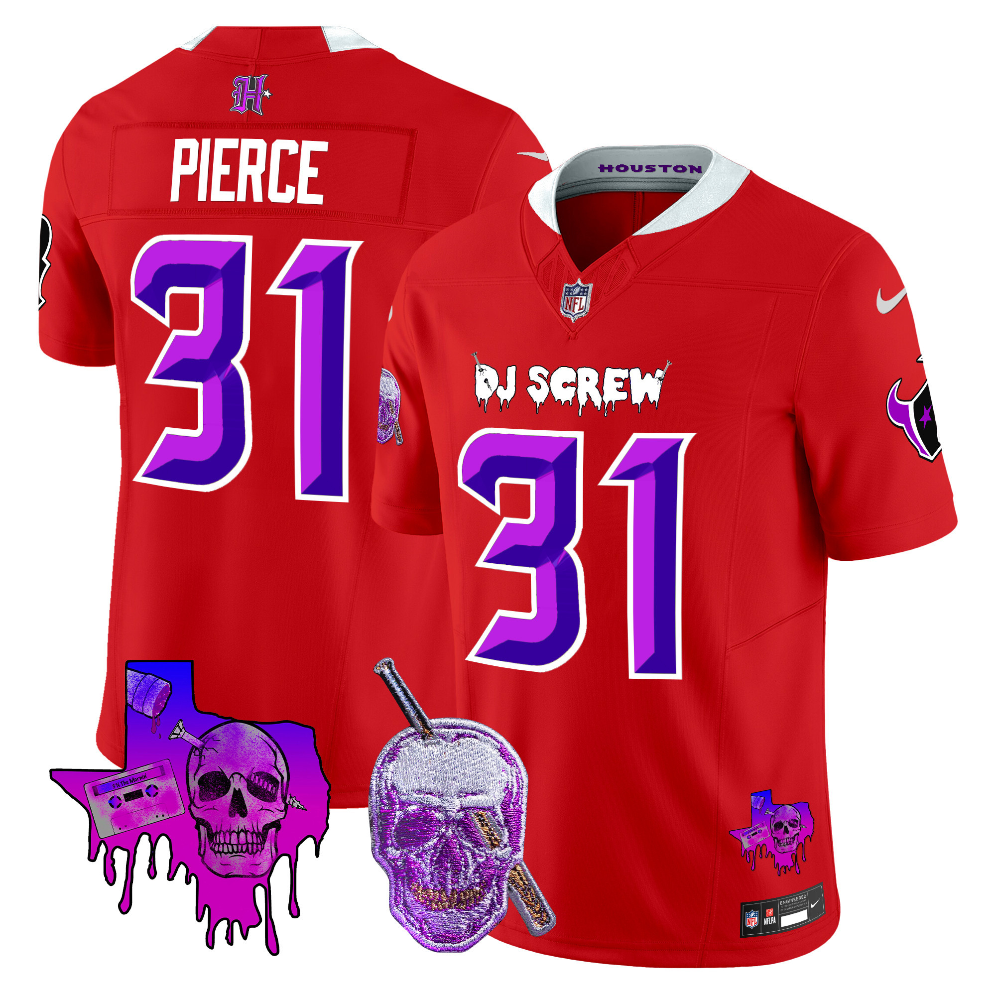 Men's Dameon Pierce Houston Texans DJ Screw Vapor Limited Red Jersey - All Stitched