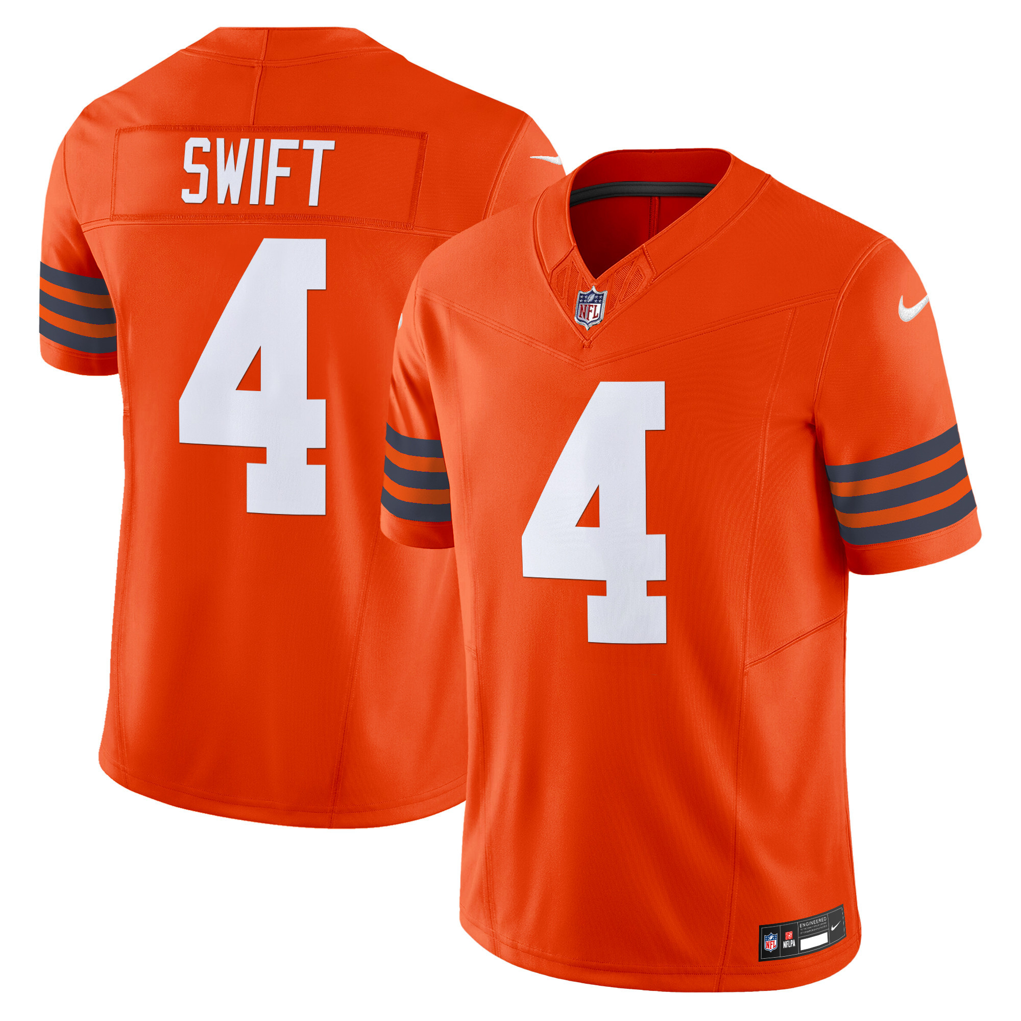 Men's D'Andre Swift Chicago Bears Throwback Vapor Limited Orange Jersey - All Stitched