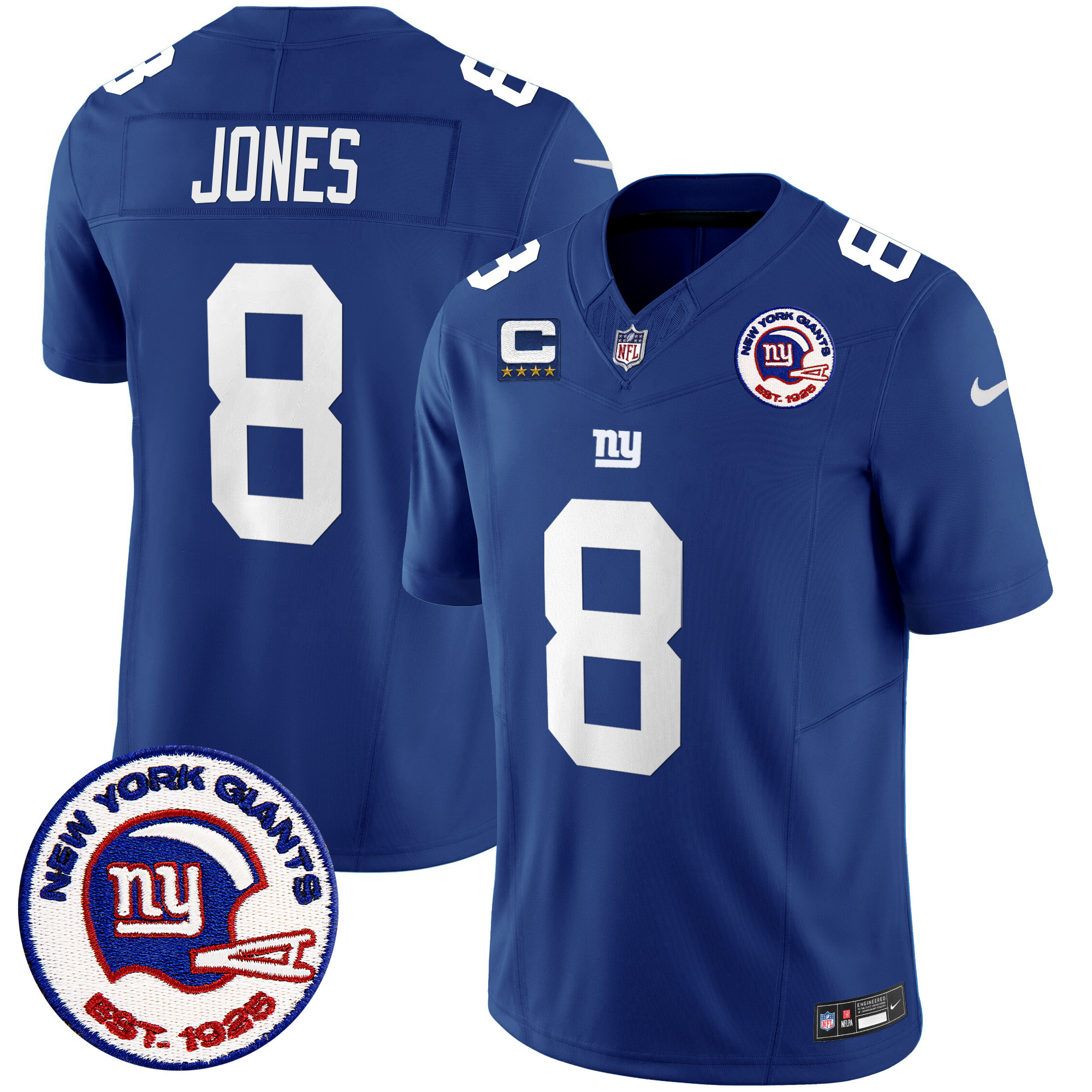 Men's Daniel Jones San Francisco Giants Est 1925 Patch Vapor Limited Royal Jersey - All Stitched