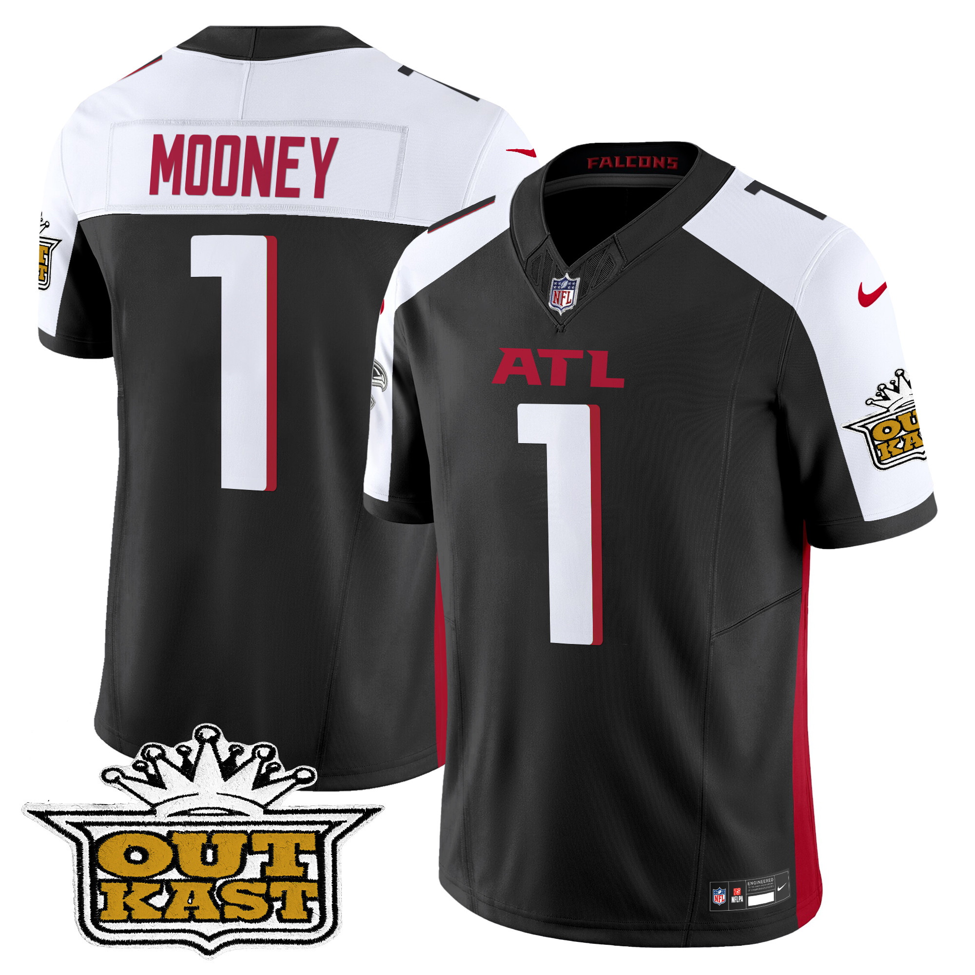 Men's Darnell Mooney Outkast x Atlanta Falcons 2024 Vapor Limited Black Alternate Jersey - All Stitched