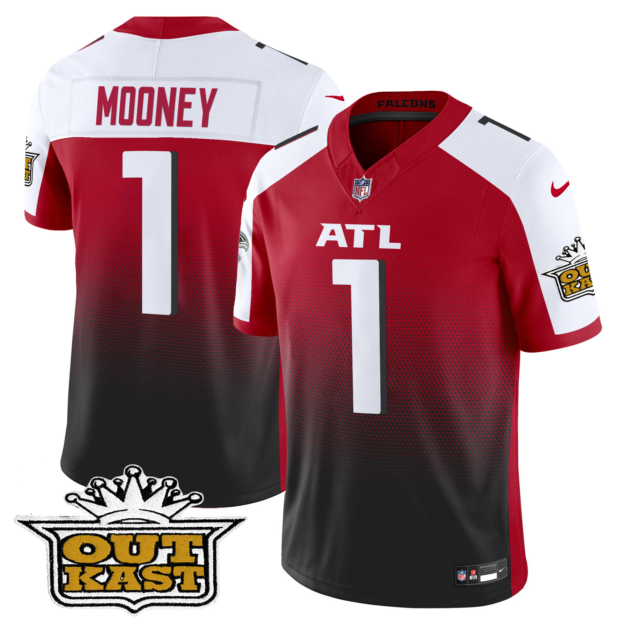 Men's Darnell Mooney Outkast x Atlanta Falcons 2024 Vapor Limited Red Alternate Jersey - All Stitched
