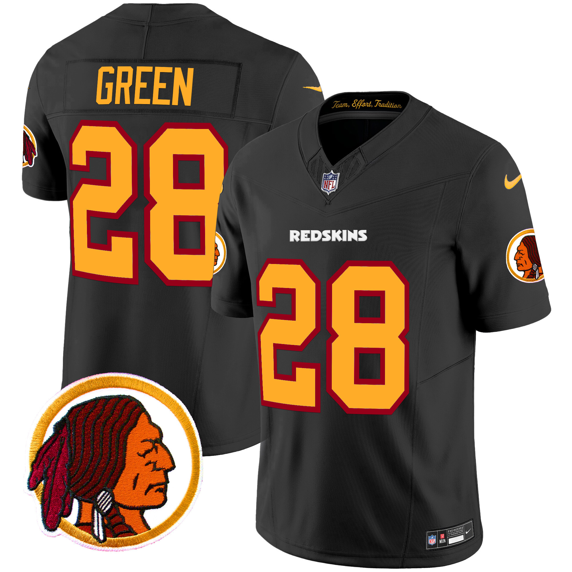Men's Darrell Green Washington Commanders Throwback Vapor Limited Black Jersey - All Stitched