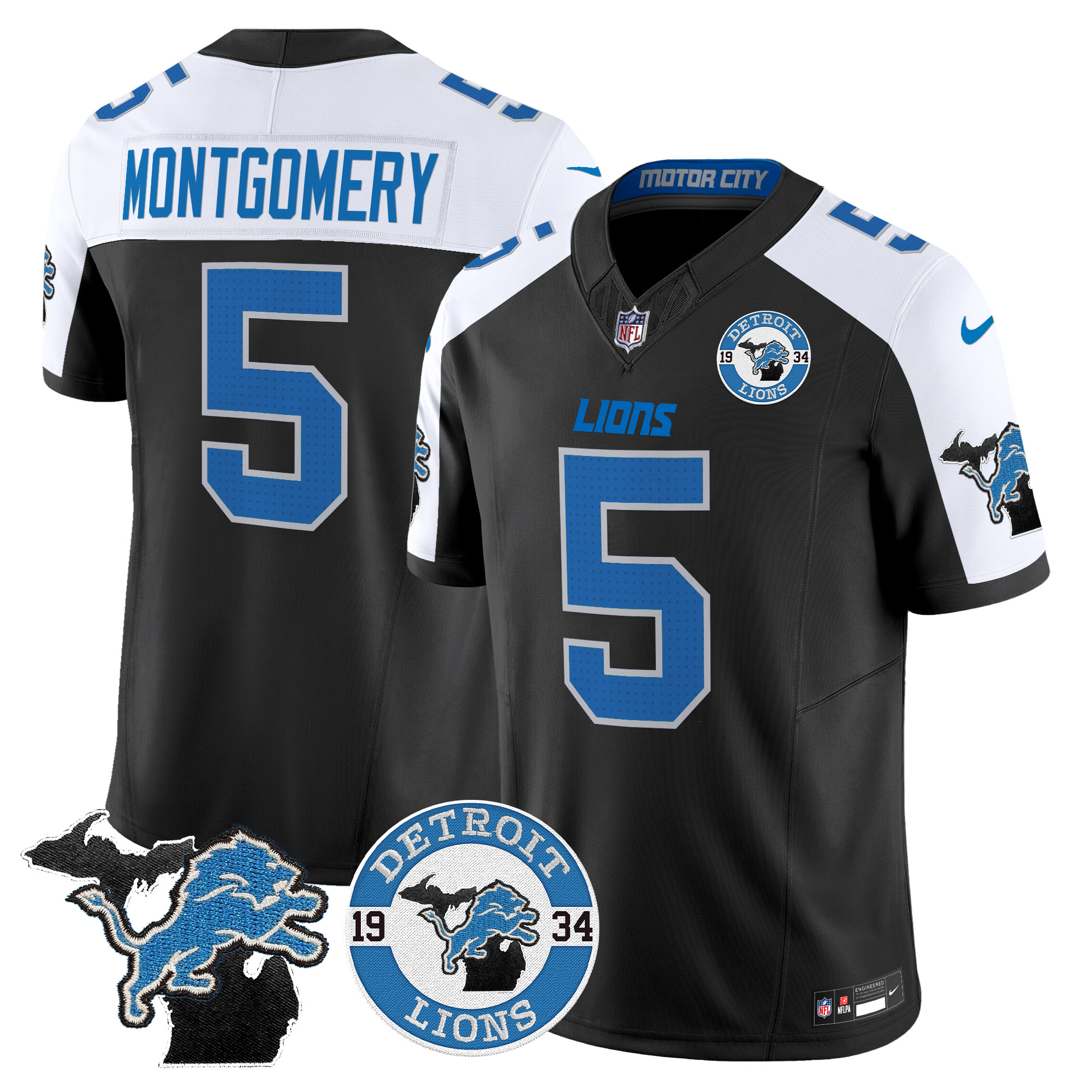 Men's David Montgomery Detroit Lions 2024 Vapor Limited Alternate Jersey - All Stitched