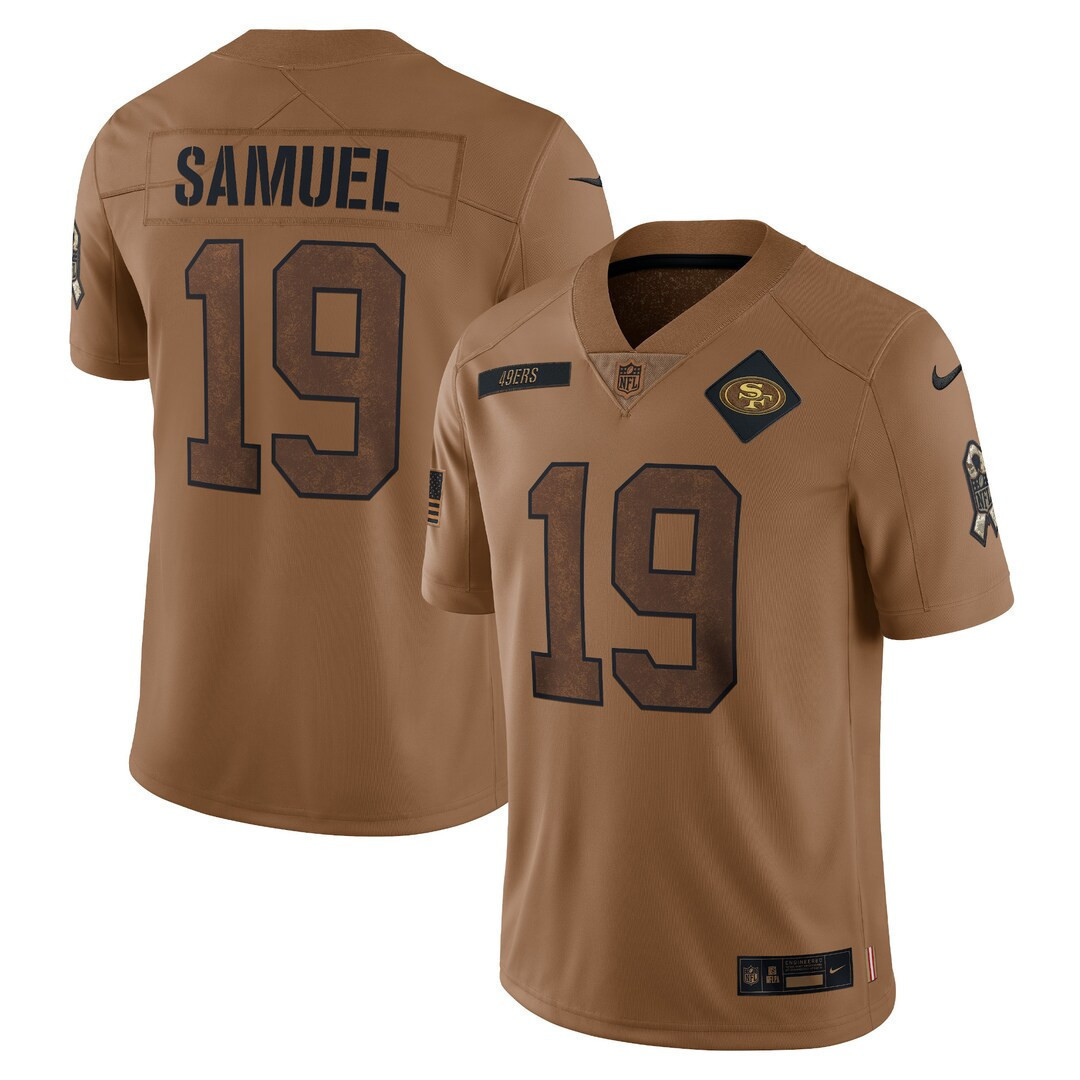 Men's Deebo Samuel San Francisco 49ers 2023 Salute To Service Limited Jersey - Brown
