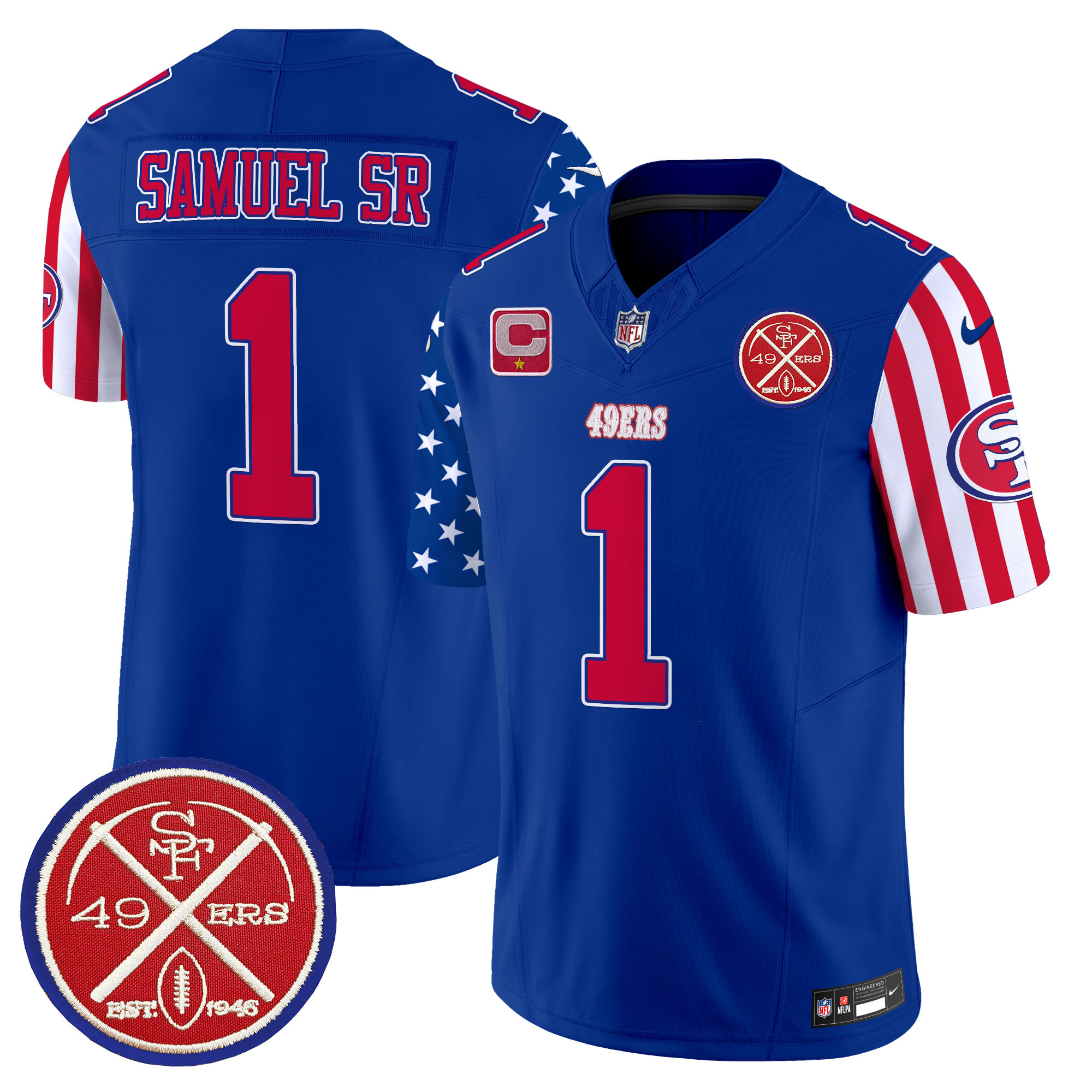 Men's Deebo Samuel San Francisco 49ers American Style Vapor Limited Royal Jersey - All Stitched