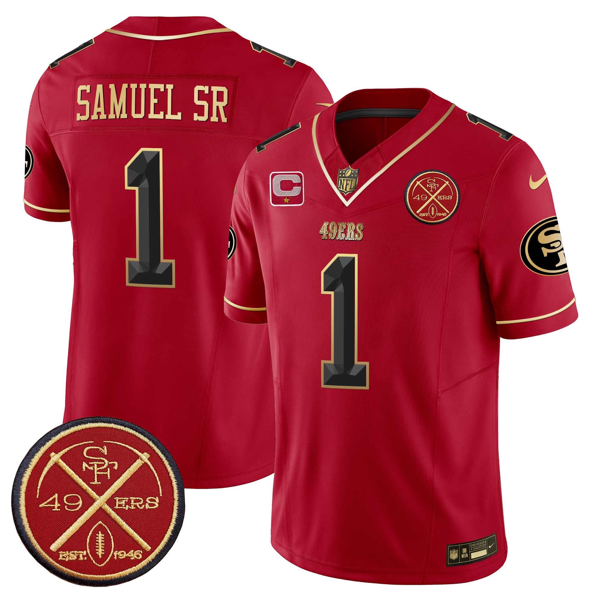Men's Deebo Samuel San Francisco 49ers Est.1946 Patch Vapor Limited Scarlet Limited Jersey V2 - All Stitched